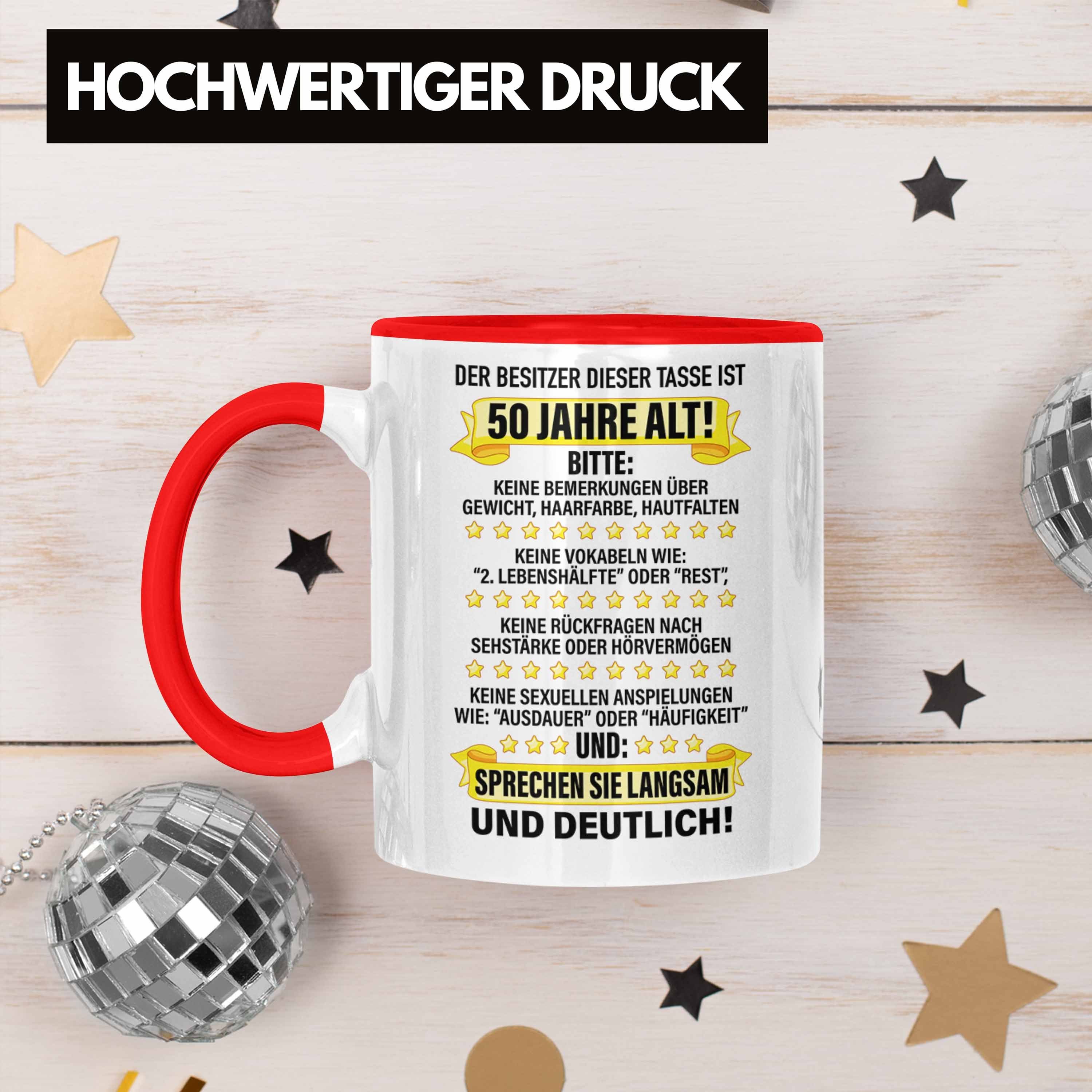 Geburtstag 50. Lustiger Tasse Spruch Papa Trendation Witzig Geschenk Tasse Vater Trendation Perfektion - Geburtstag Rot Geschenkidee Männer Spruch 50er