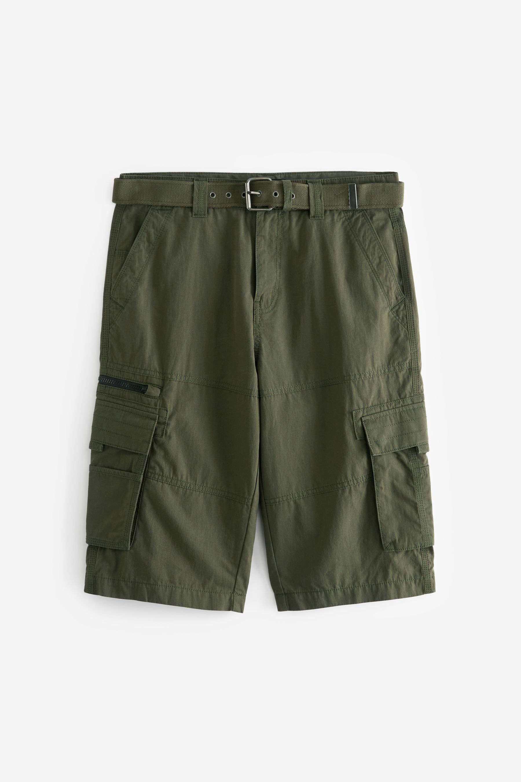 Next Cargoshorts Lange Cargo-Shorts mit Gürtel (2-tlg)