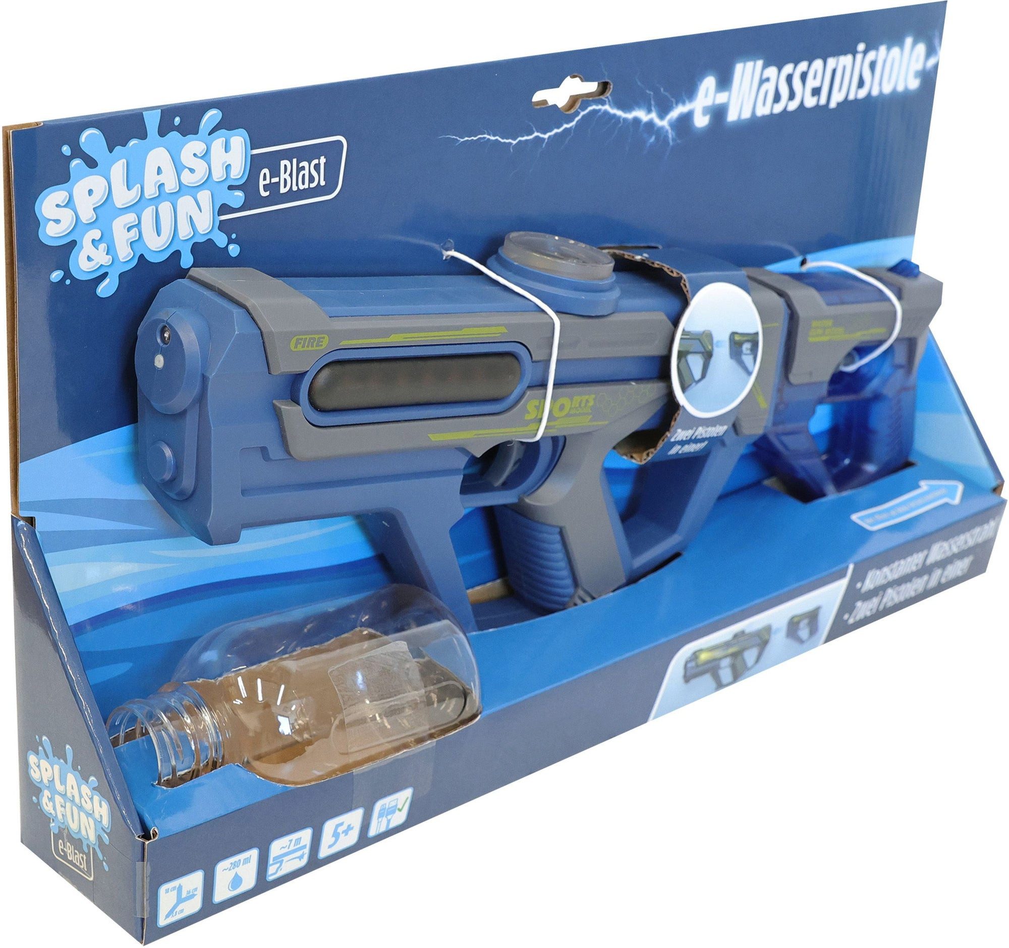Vedes Spiel Splash & Fun Wasserpistole 2-in-1 36 cm elektr. Zufallsfarbe