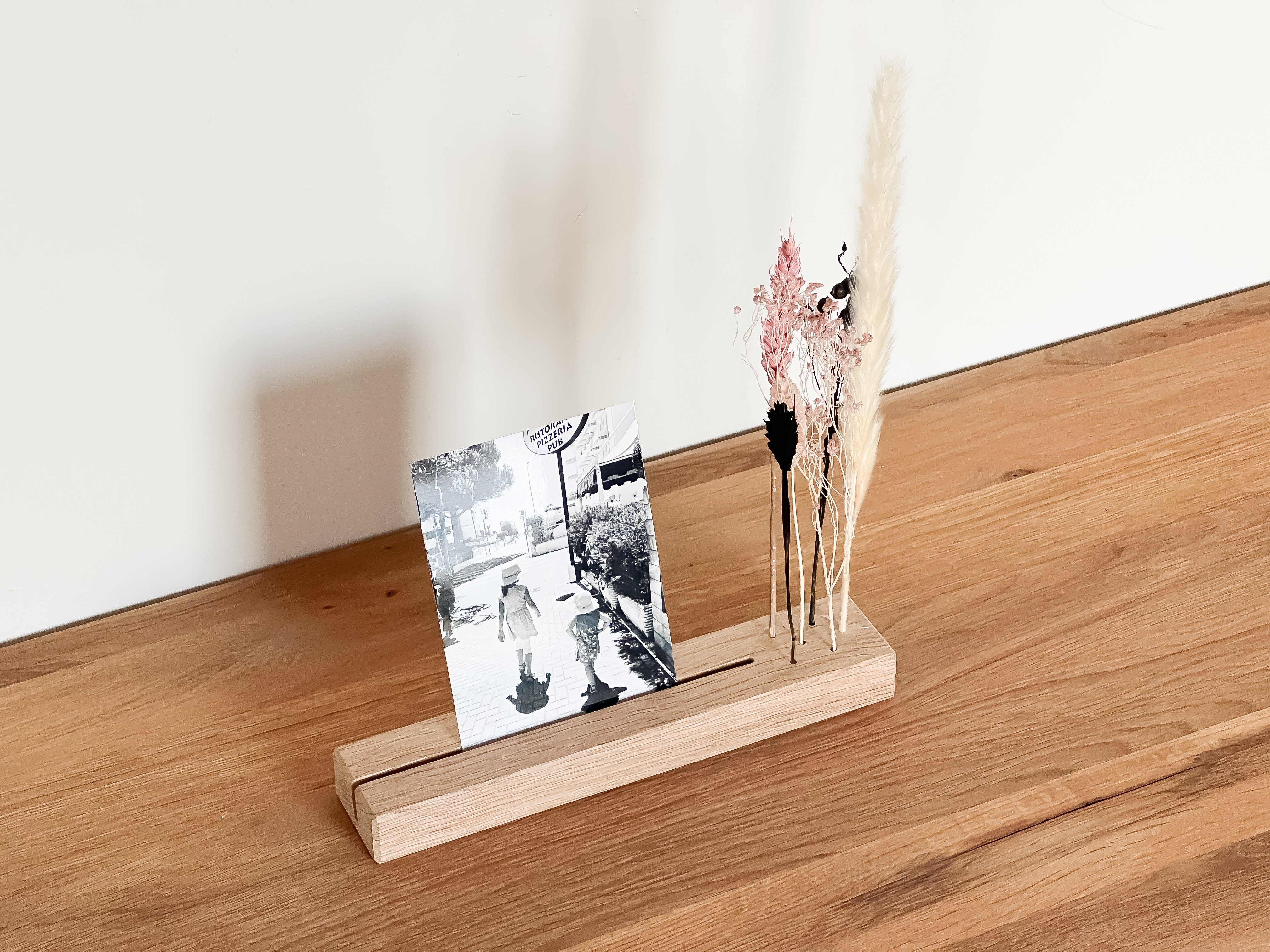 FlowerBar by Trockenblumen-Manufaktur Bilderleiste FlowerBar® Memories “DAY AND NIGHT”, Tockenblumen & Eiche, Fotoleiste