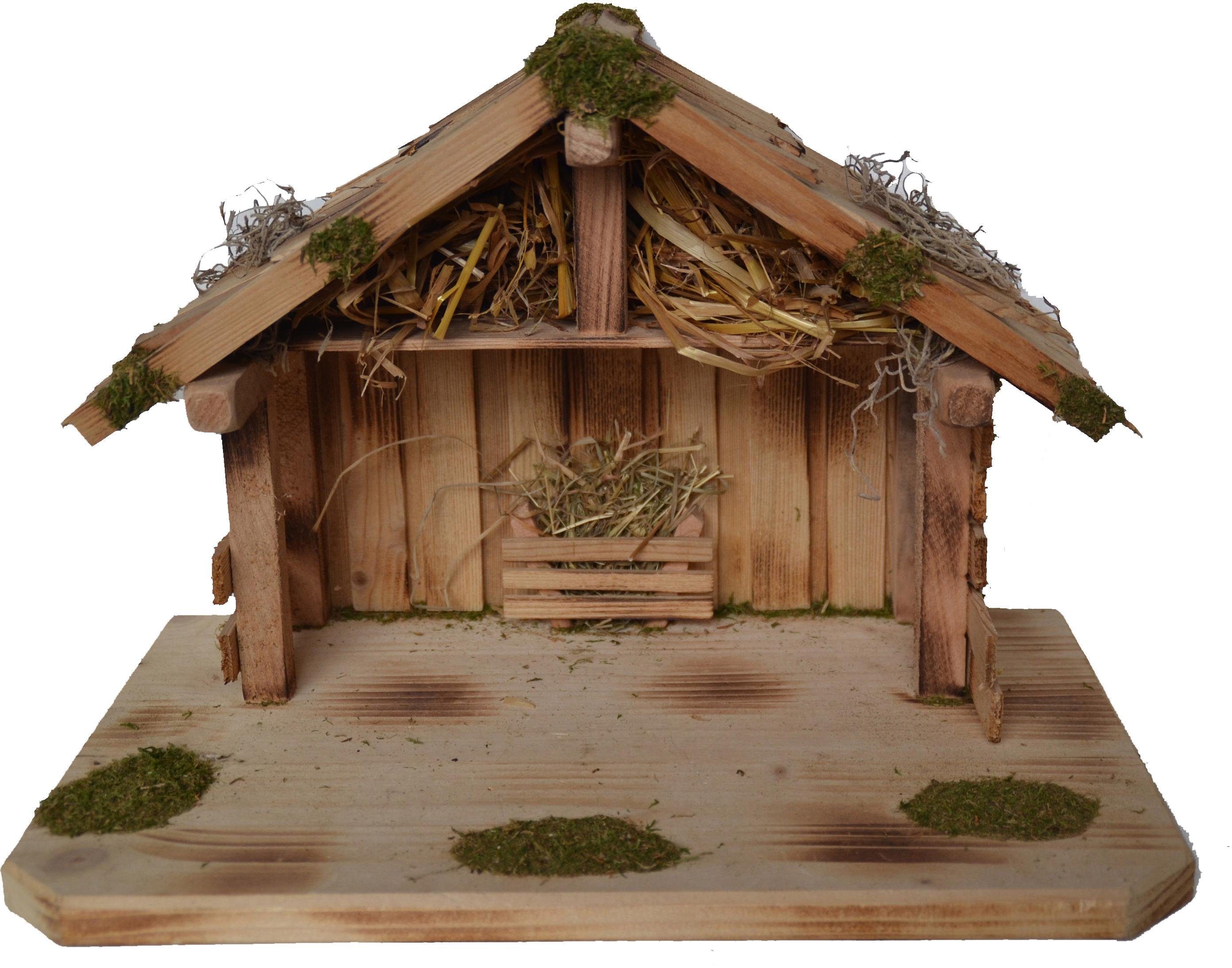 Alfred Kolbe Krippe Krippenstall für 9 cm Фигурки, Massivholzboden, Weihnachtsdeko (1-tlg), Echtholz