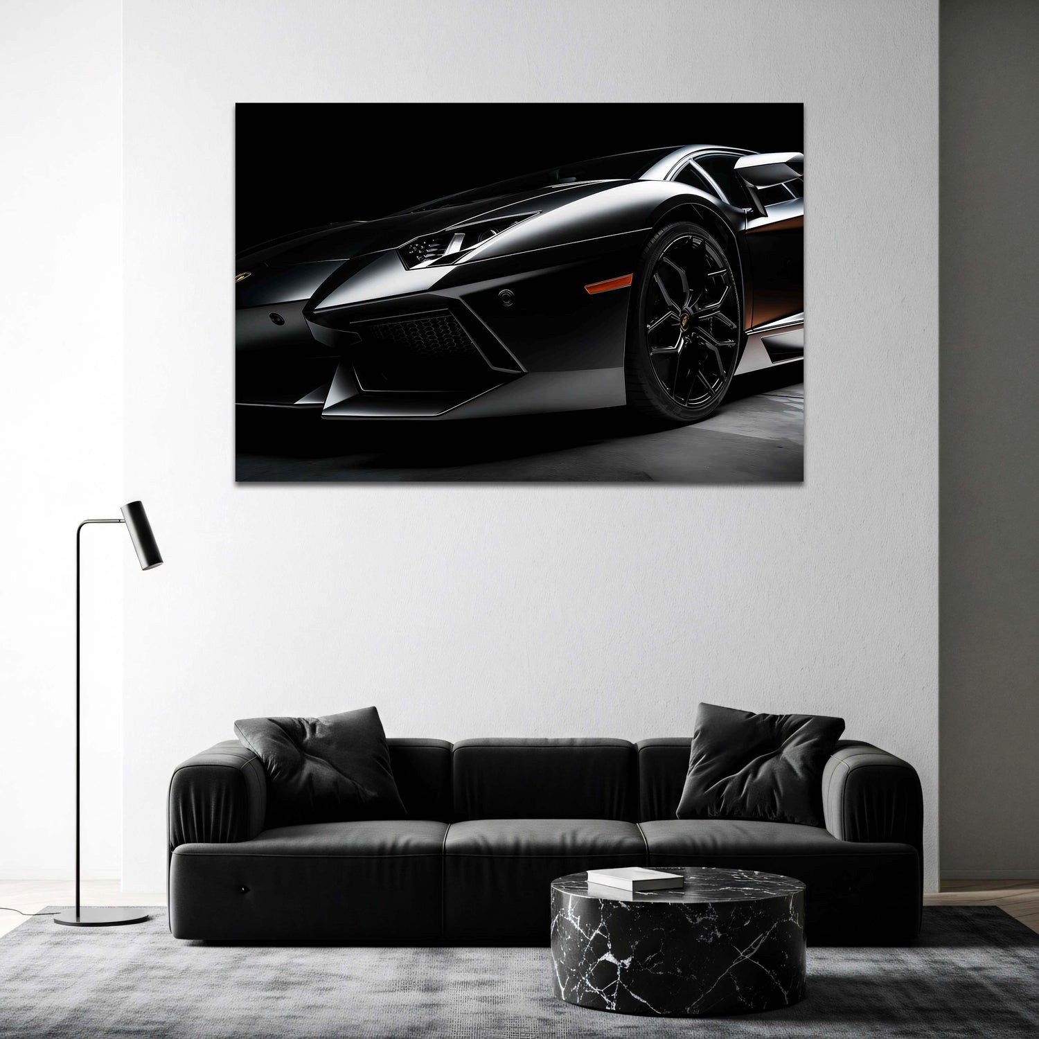 Artedinoi Leinwandbild Sportwagen Close Up Front Design Wandbild Leinwandbild Kunstdruck XL D, Sportwagen-Front, Nahaufnahme