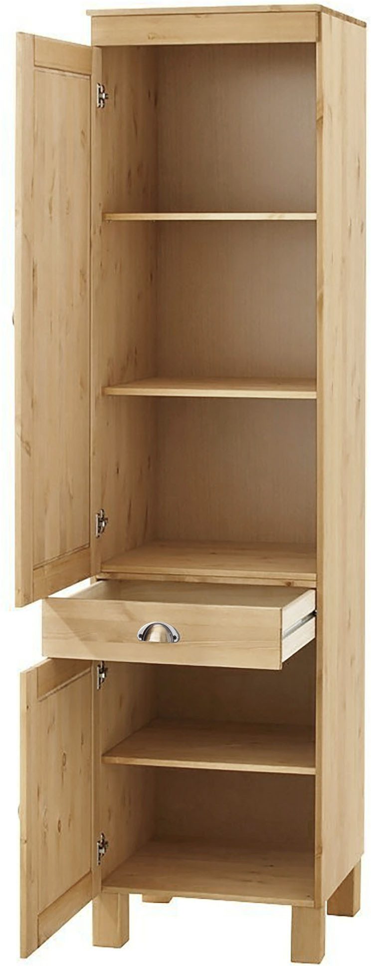 Home affaire Hochschrank Oslo 50 cm breit, in 2 Tiefen, 2 Türen, 1 Schublade, aus massiver Kiefer – Bild 4 von 5