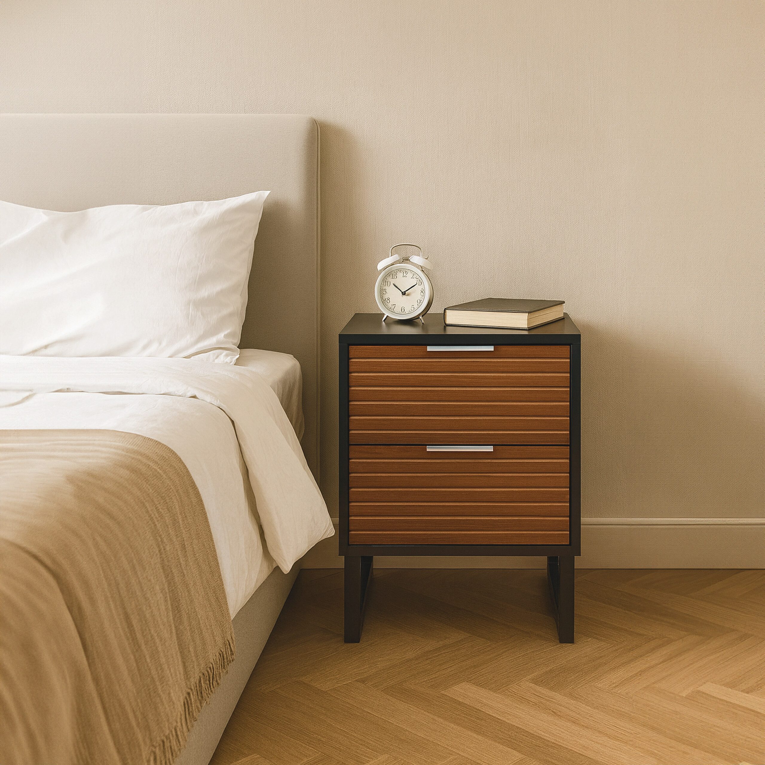 relaxdays Nachttisch mit 2 Schublade günstig online kaufen