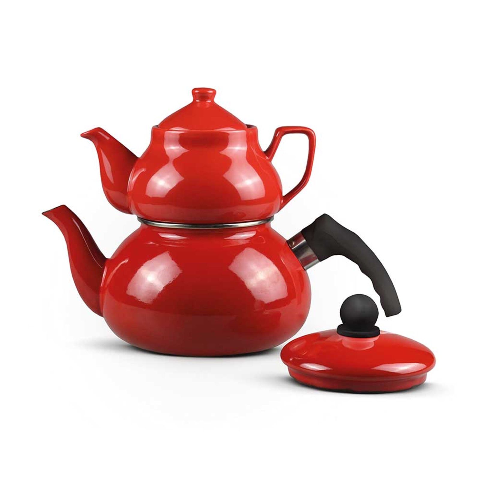 Neuetischkultur Teekanne Teekanne 0,9 und 2,5 Liter Teekocher Metallic Red, (Stück, 1-St., 1 Teekanne)