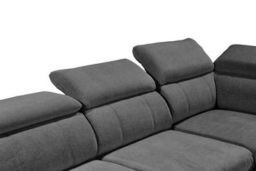 ED EXCITING DESIGN Ecksofa Albany L-Form, 2 Teile, frei stellbar, Bettfunktion und Bettkasten, inkl. Kopfteilverstellung