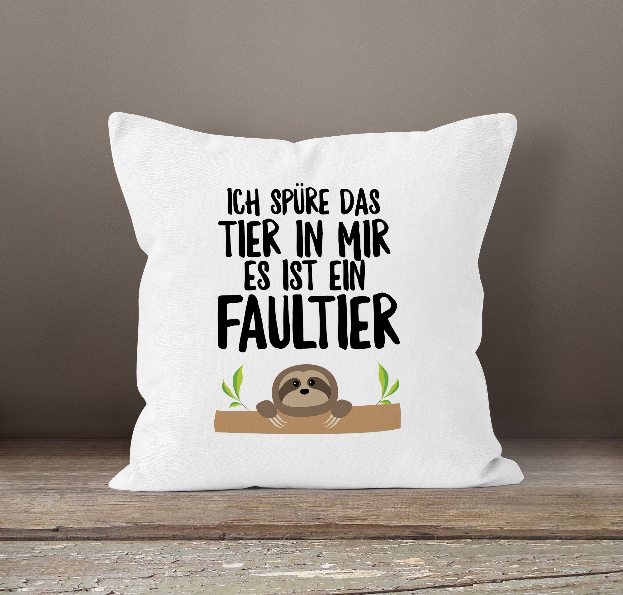 MoonWorks Dekokissen Faultier Kissen-Bezug Ich spüre günstig online kaufen