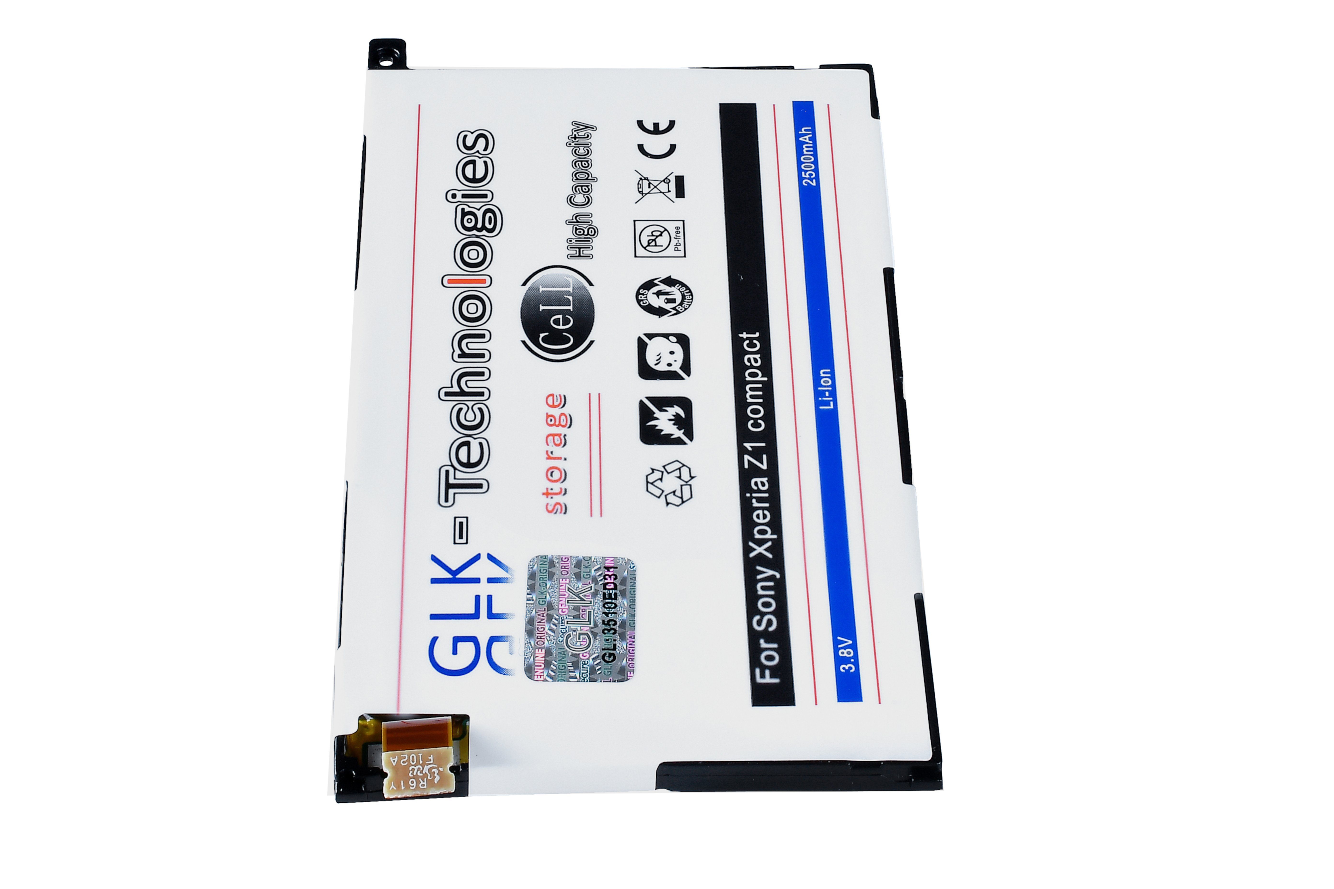 GLK-Technologies High Power Ersatzakku kompatibel V) D5503 inkl. / Z1 2500 Original Compact GLK-Technologies Xperia NEU (ersetzt (3.8 Set Werkzeug accu, Smartphone-Akku LIS1529ERPC), mAh, Sony Battery, mit mAh Kit 2500 