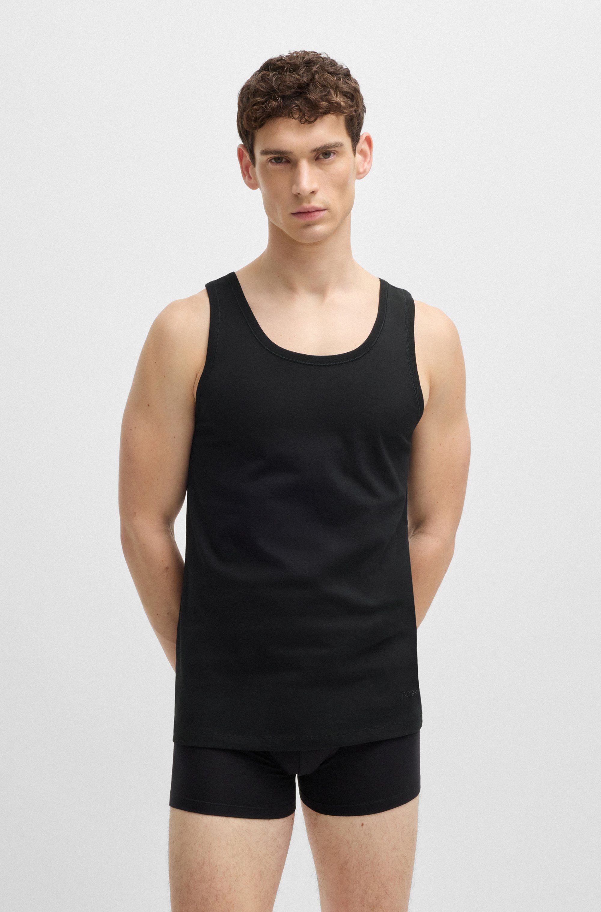 BOSS Unterhemd "Tank Top 3P CO", (Packung, 3 St.), mit Rippbündchen günstig online kaufen