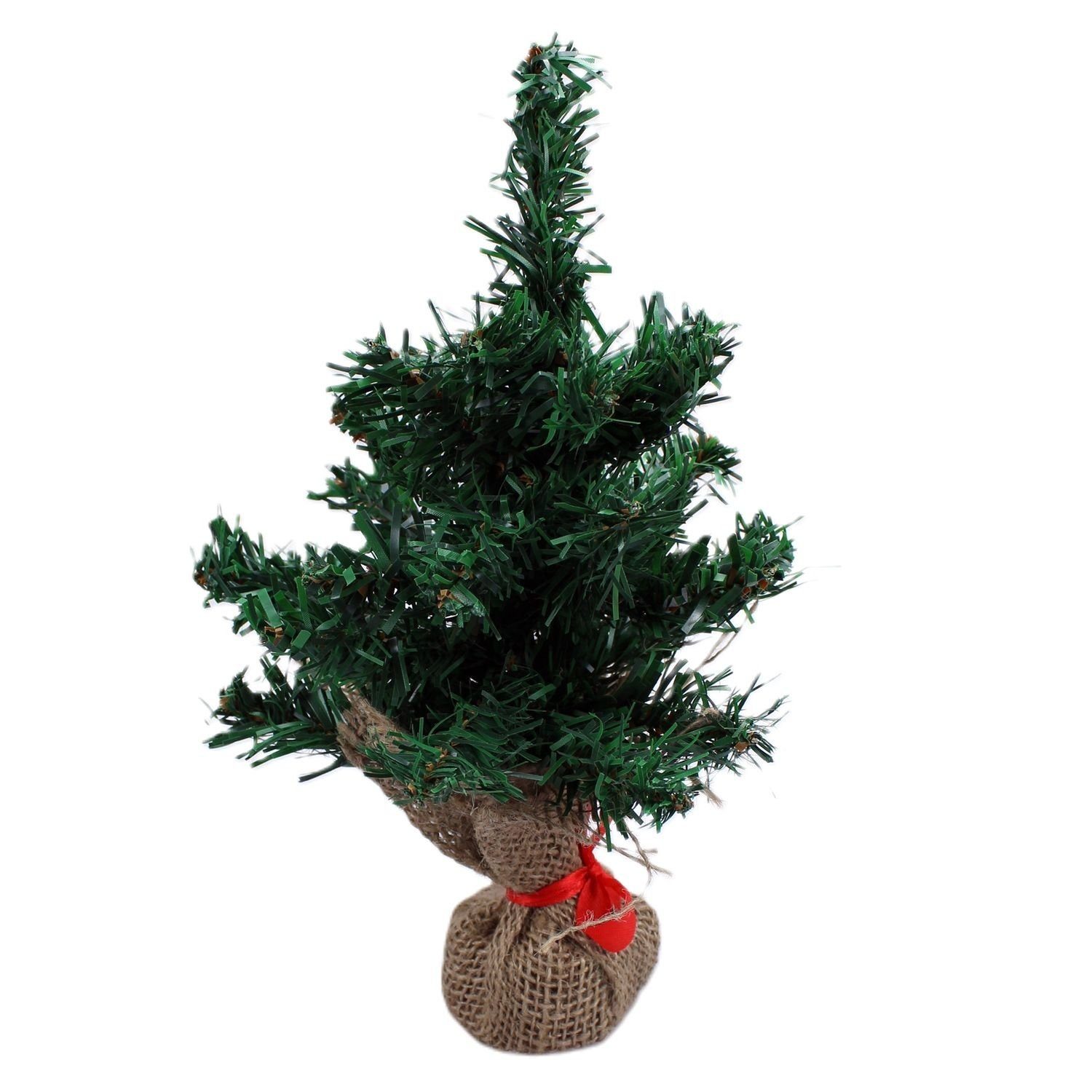 BURI Künstlicher Weihnachtsbaum Künstlicher Tisch Weihnachtsbaum im Jutesack 30 cm Christbaum Tanne