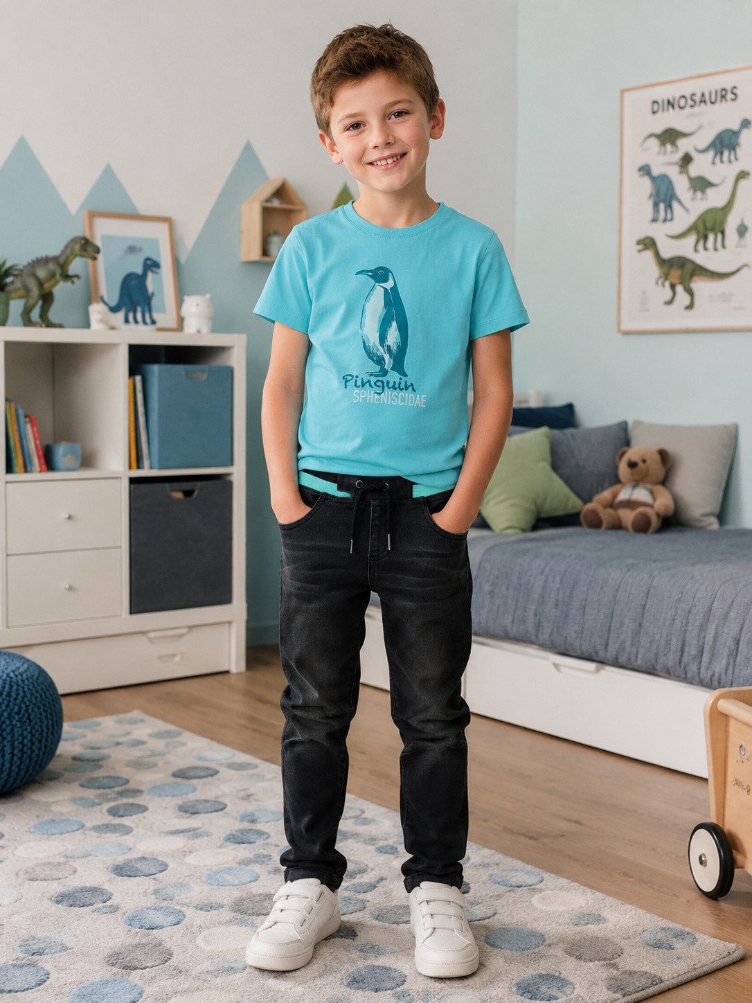 JAKO-O Bequeme Jeans JAKO-O Kinder Bequemhose Jeansoptik, black denim – Bild 4 von 5
