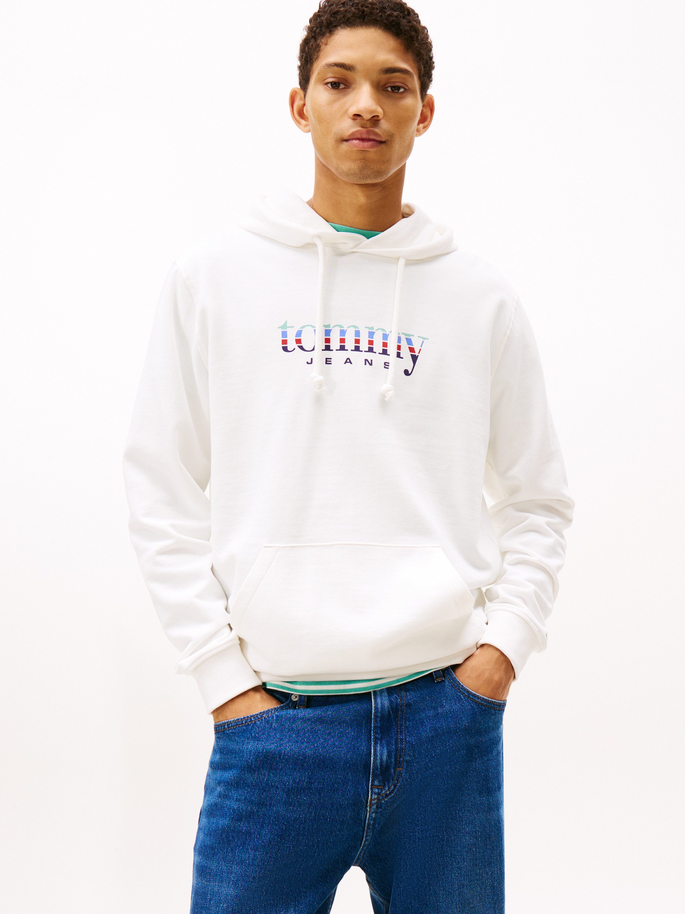 Tommy Jeans Hoodie TJM REG ENTRY DNA PLAY regular fit, mehrfarbiges Logo, Sweatshirt