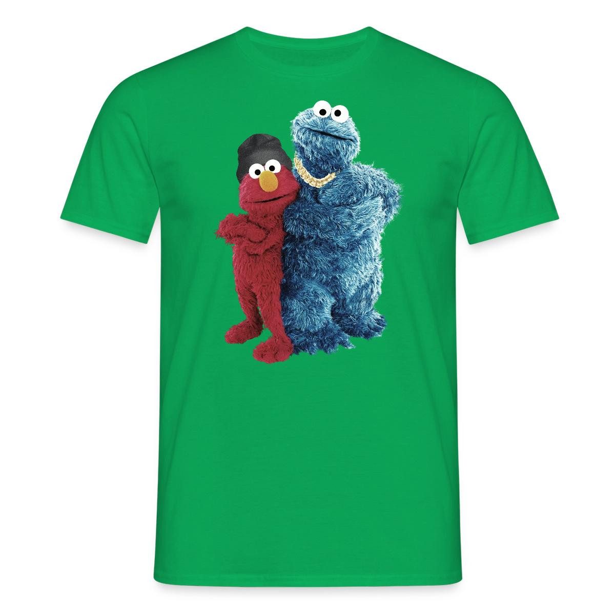 Spreadshirt T-Shirt Sesamstraße Gangster Krümelmonster & Elmo Männer T-Shirt (1-tlg)