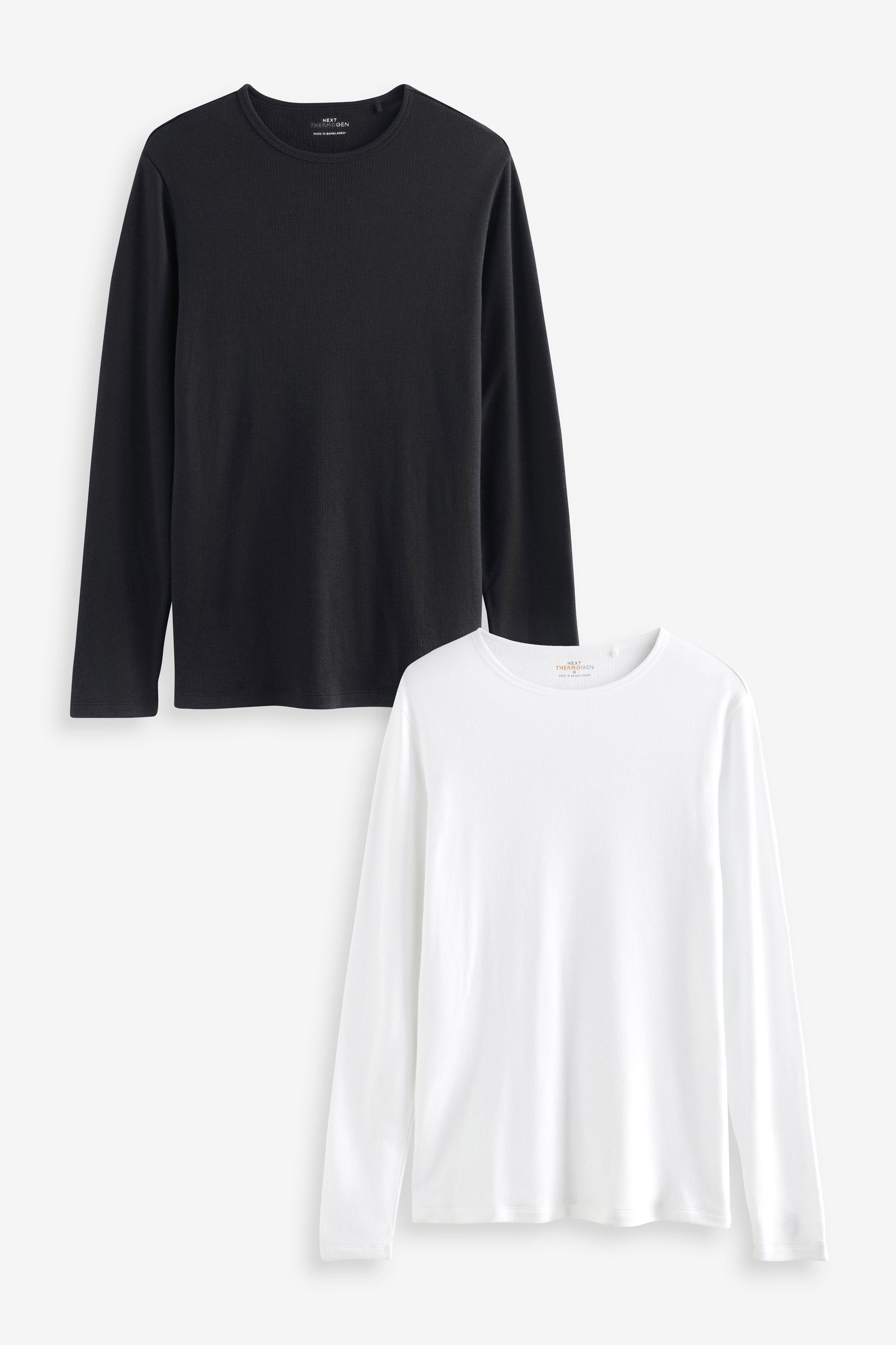 Next Thermounterhemd Langärmliges Thermoshirt - 2er-Pack (2-St) Black/White