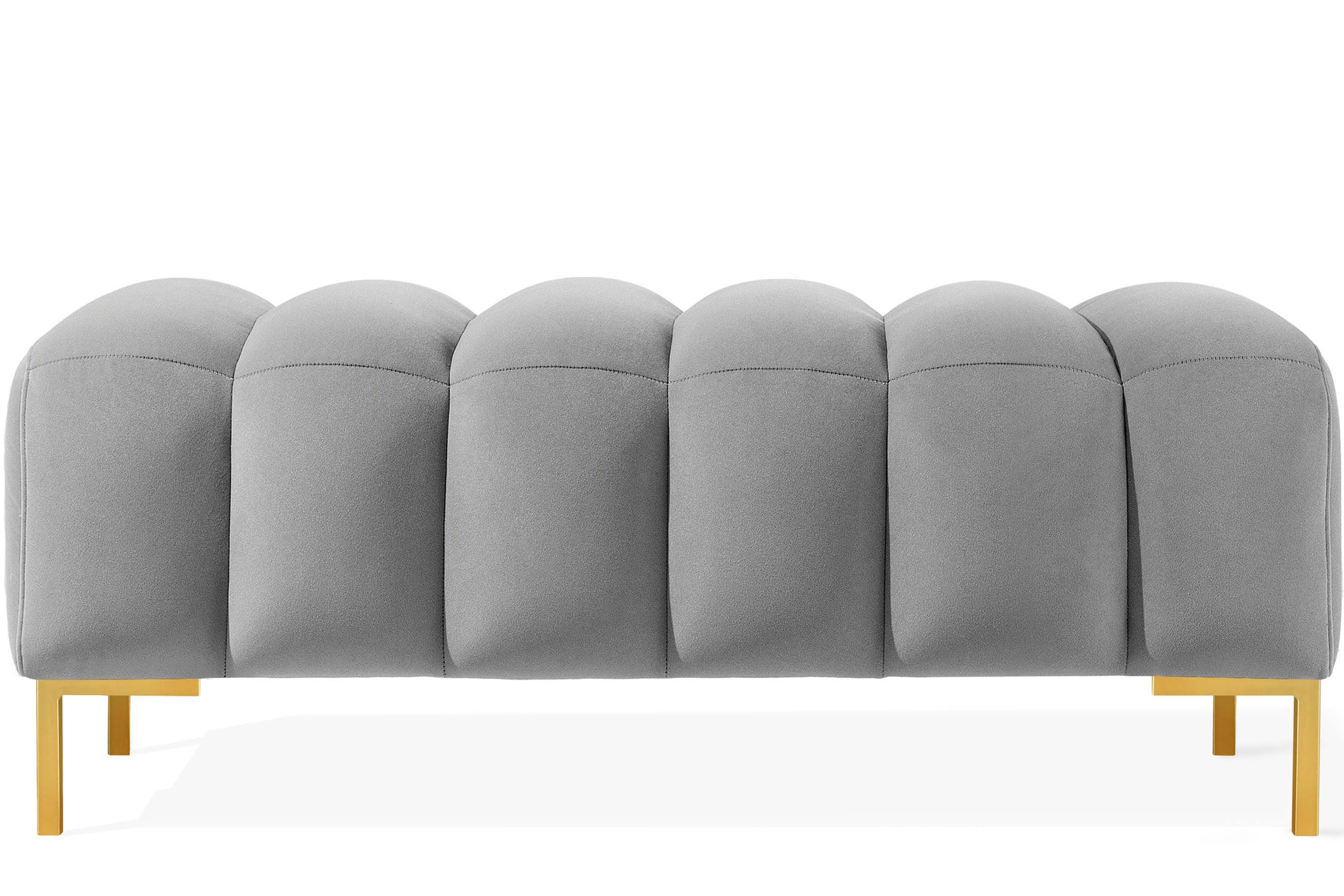 KONSIMO® Sitzhocker Polsterhocker PECCO hergestellt in der EU, Veloursstoff, handgefertigt, Elegant, Massivholzrahmen