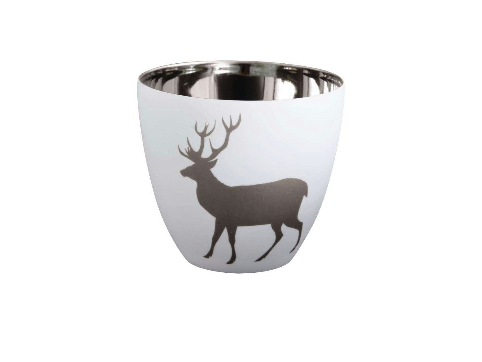 ASA SELECTION Windlicht Windlicht Hirsch weiss/silber 8 cm