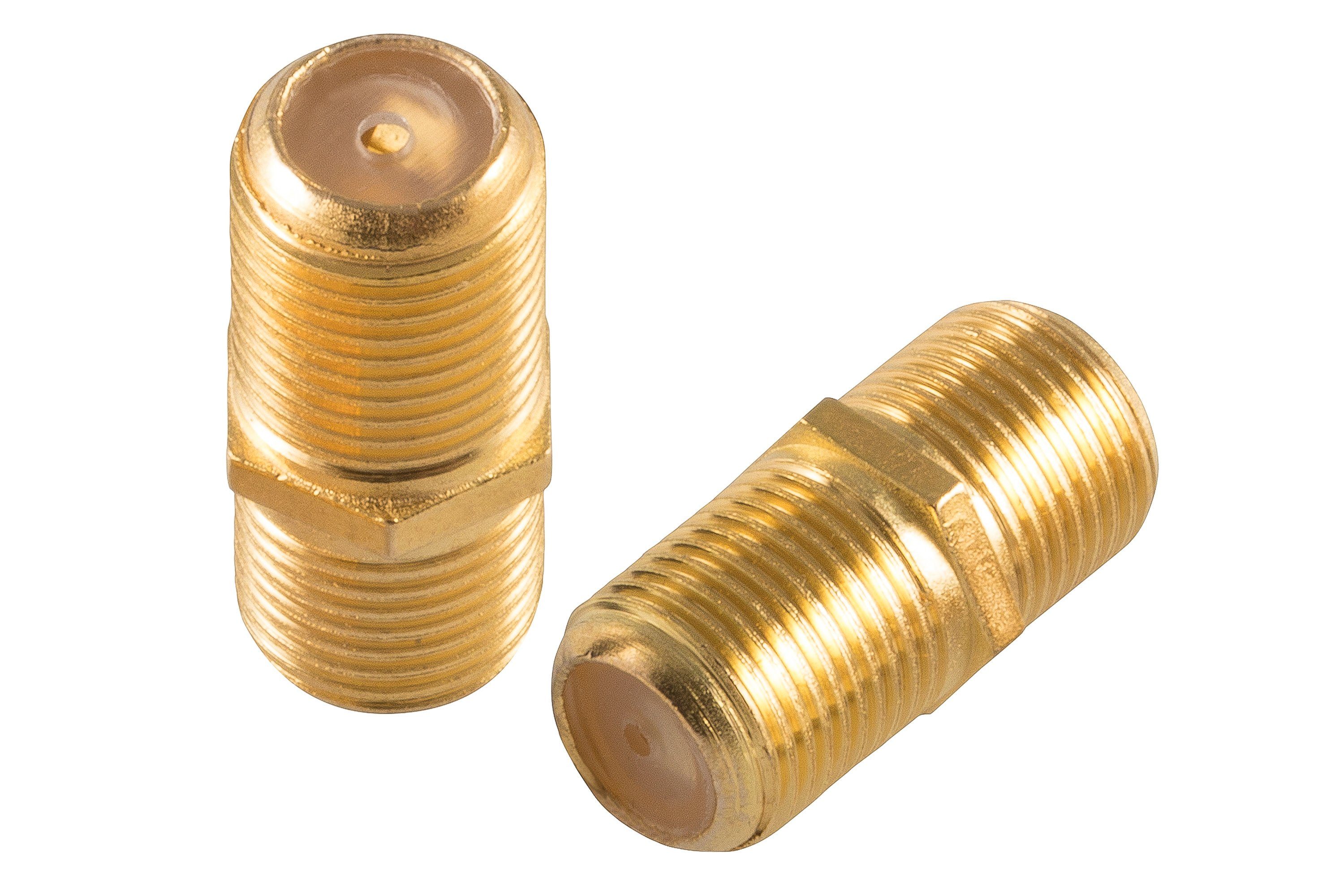Poppstar Koax F-Stecker für Antennen-Kabel SAT-Kabel, F-Verbinder, Coax Set 5 Verbinder, 10 F-Stecker + Dichtringe