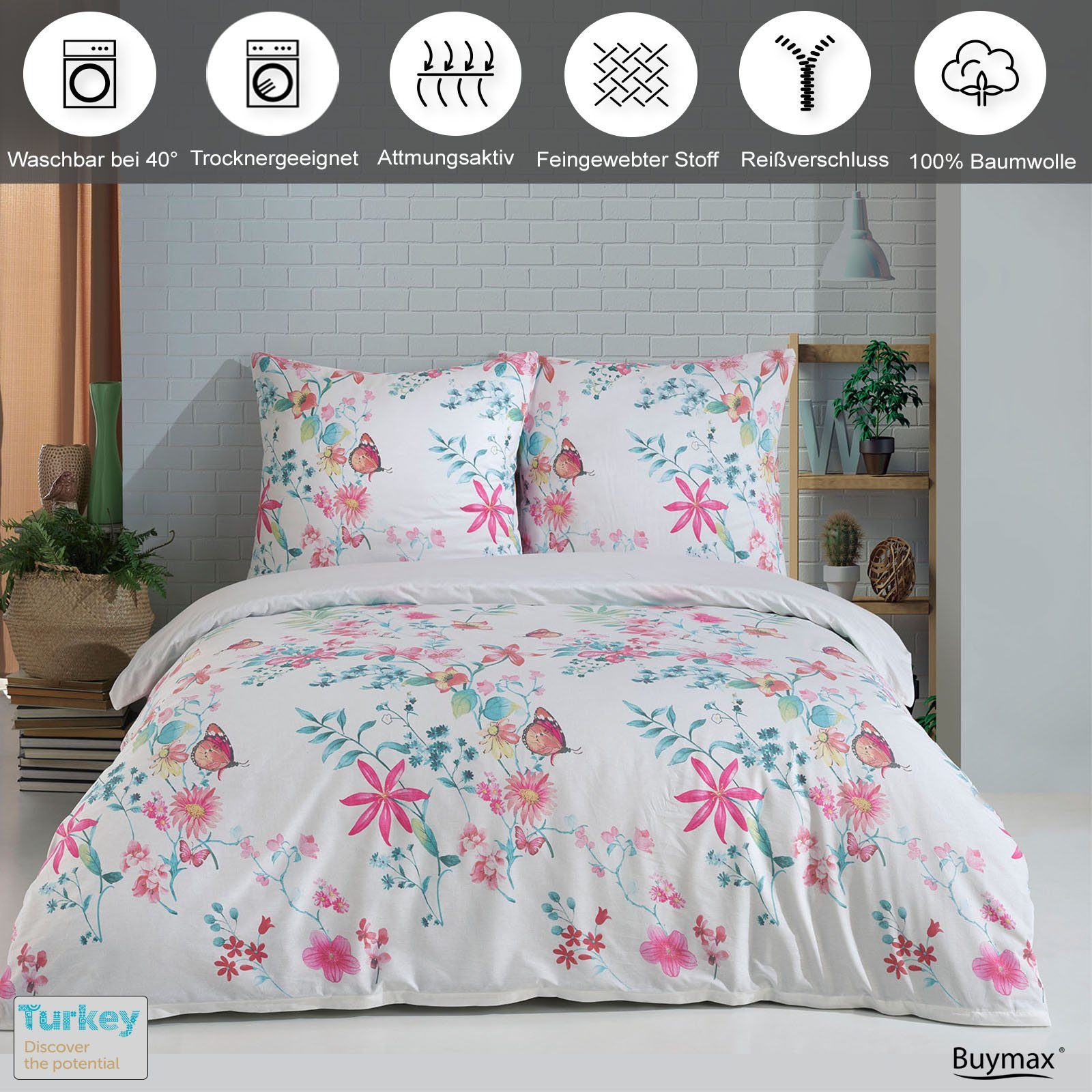 Buymax Bettwäsche Vilatis, Renforce: 100% Baumwolle, 3 teilig, Bettbezug-Se günstig online kaufen