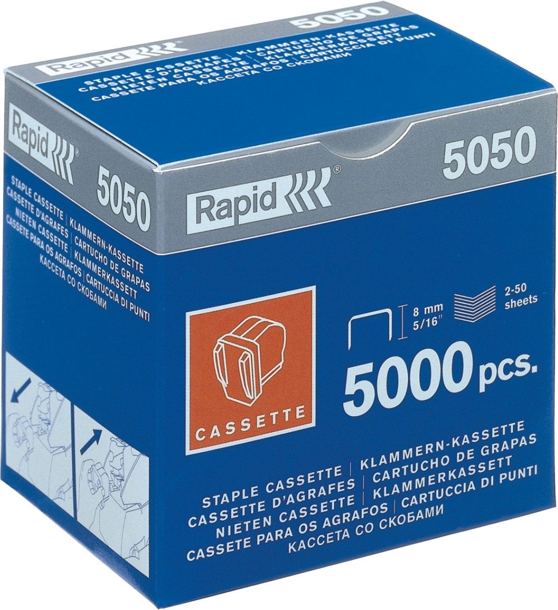 Rapid Heftklammer Heftklammerkassette für Elektrohefter Rapid 5050E VE=3x5000 Stück