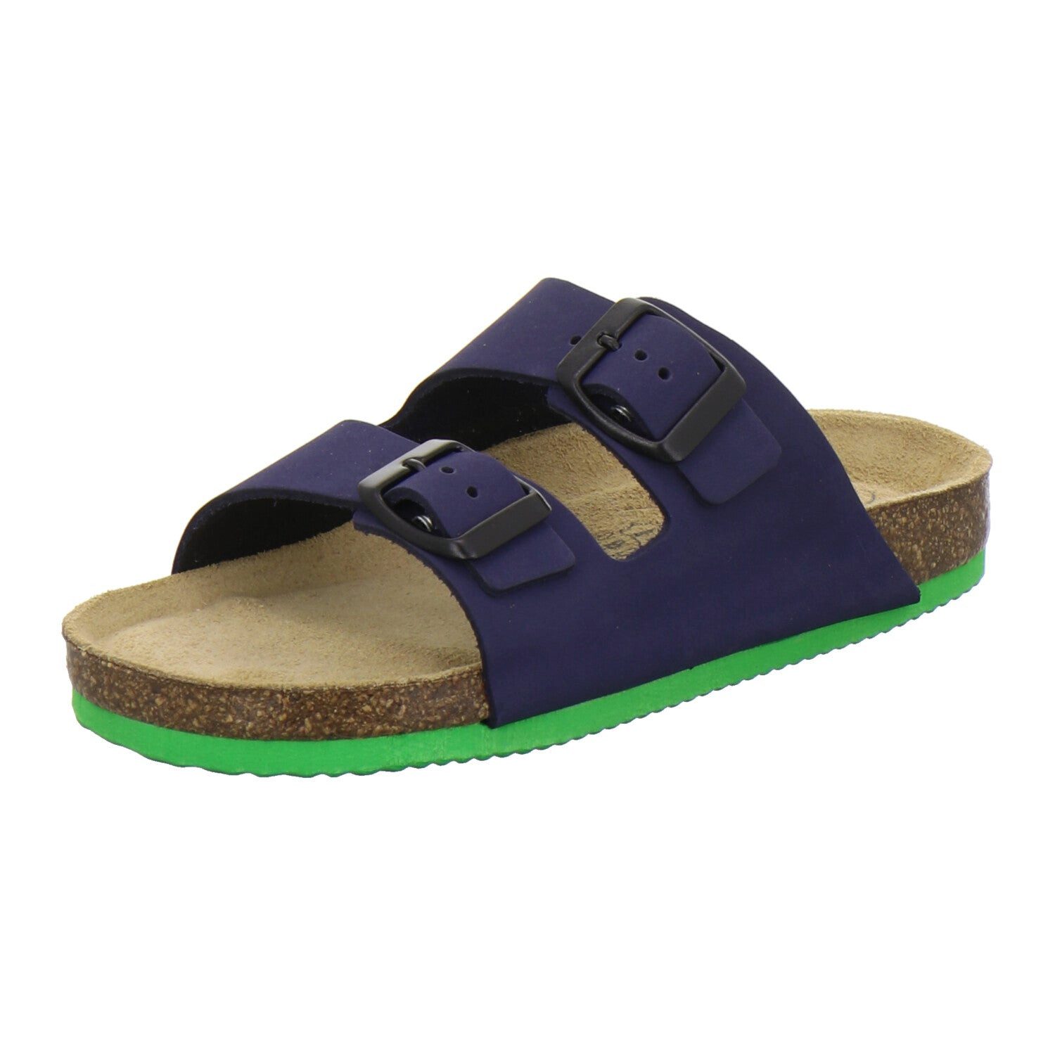 AFS-Schuhe Kinder Zweischnaller Pantolette aus Nubukleder mit Fußbett, Made in Germany