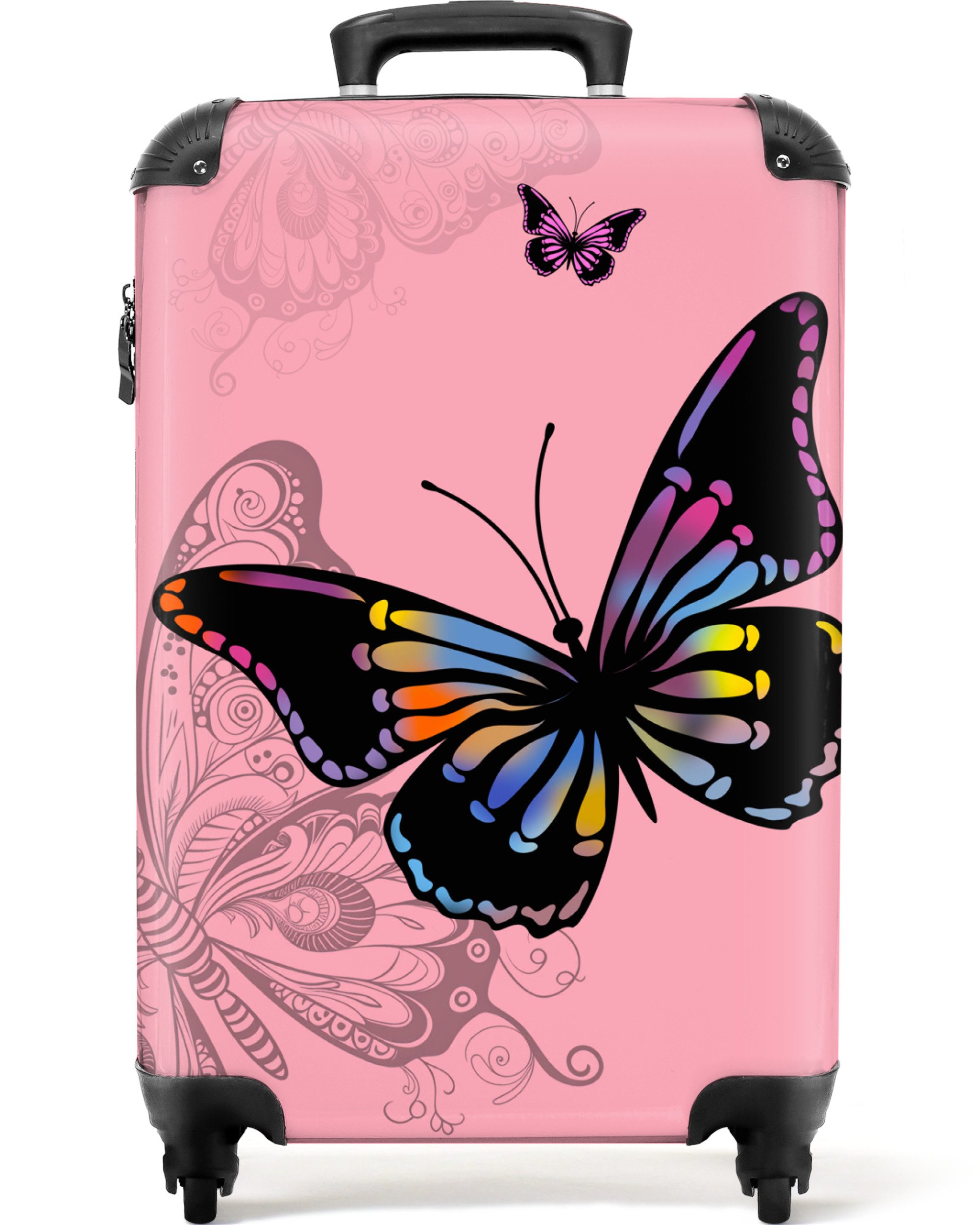 Kinderkoffer Schmetterling - Regenbogen - Rosa - Design 55x35x20cm