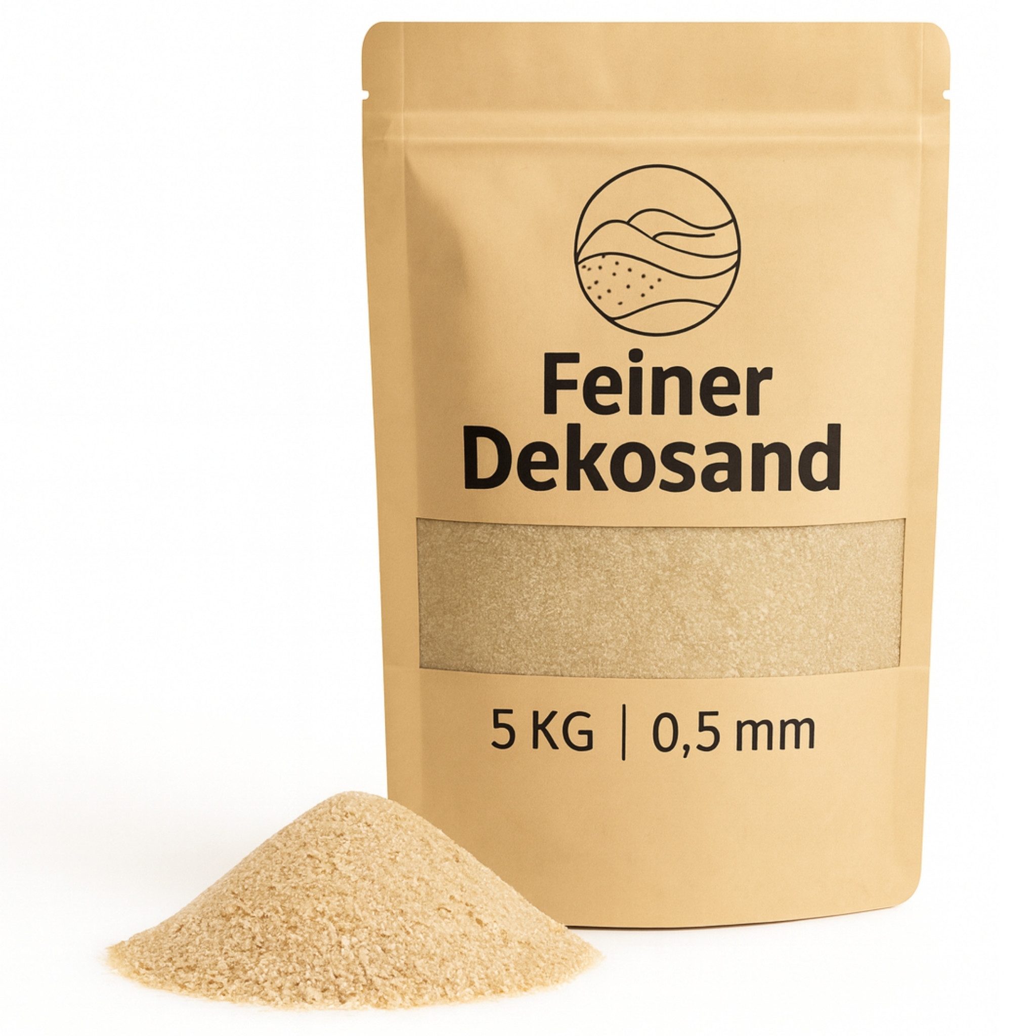 matches21 HOME & HOBBY Deko-Granulate Deko-Sand 5 KG creme Ø 0,5 mm Vasen Glas-Füllung Streudeko, (1 St), Bunter Farbsand als feines Deko-Granulat Bastelsand