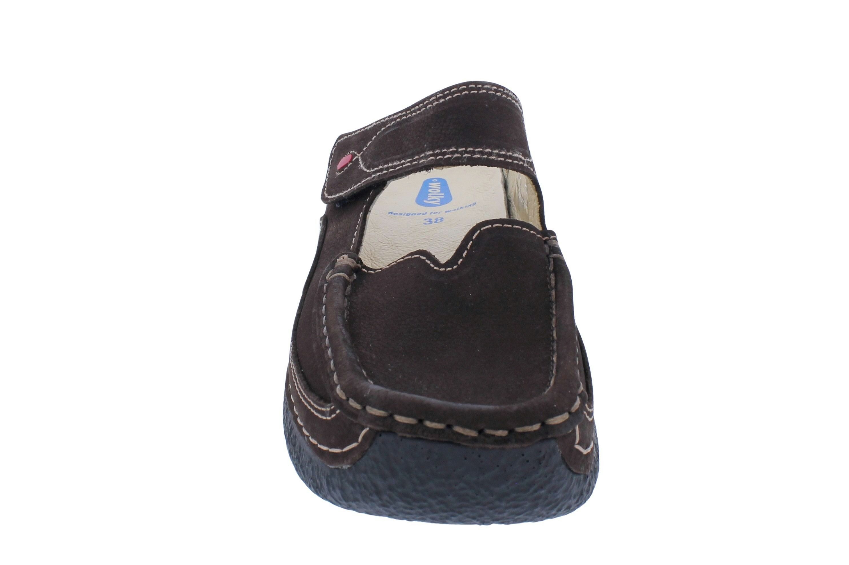 WOLKY Wolky Clog Roll Slipper 0622711-300, Nubukleder, Braun, Fußbett zum We Clog