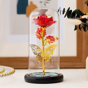 Kunstblumenstrauß Künstliche bunte Blumenrose als Geschenk, yozhiqu, Galaxy Magic Rose LED kreatives Nachtlicht