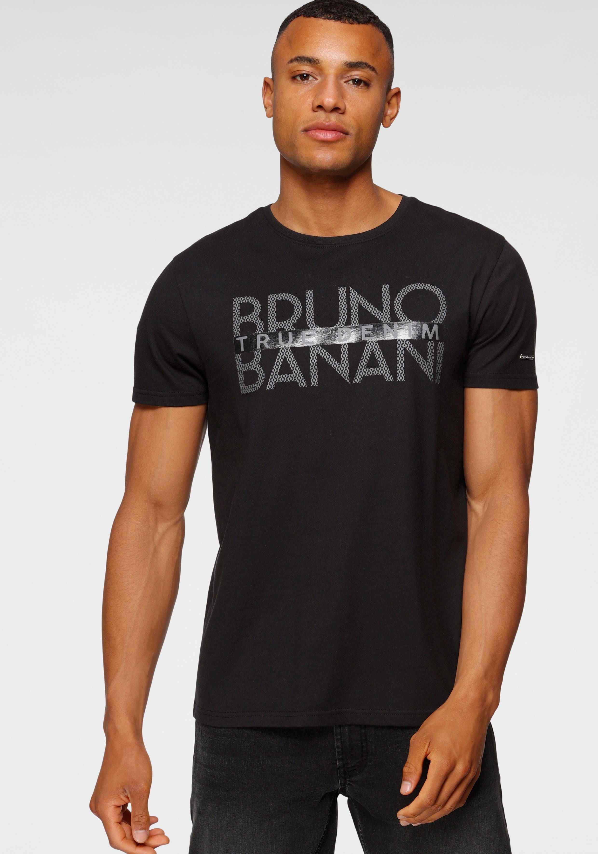 Bruno Banani T-Shirt kurzärmelig, schmal geschnitten, bedruckt, aus Baumwolle
