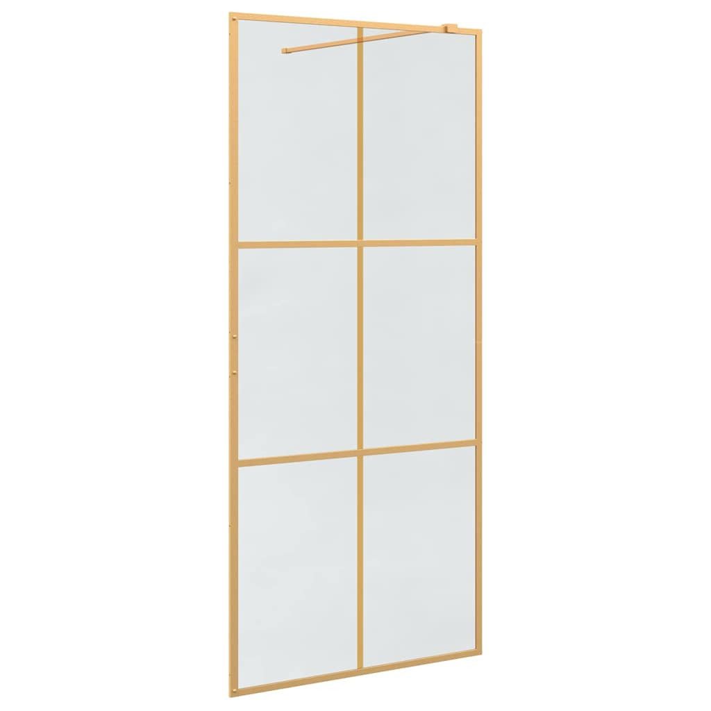 vidaXL Duschwand Walk-in Duschwand Gold 90 x 195 cm Gehärtetes Glas, (1 tlg)