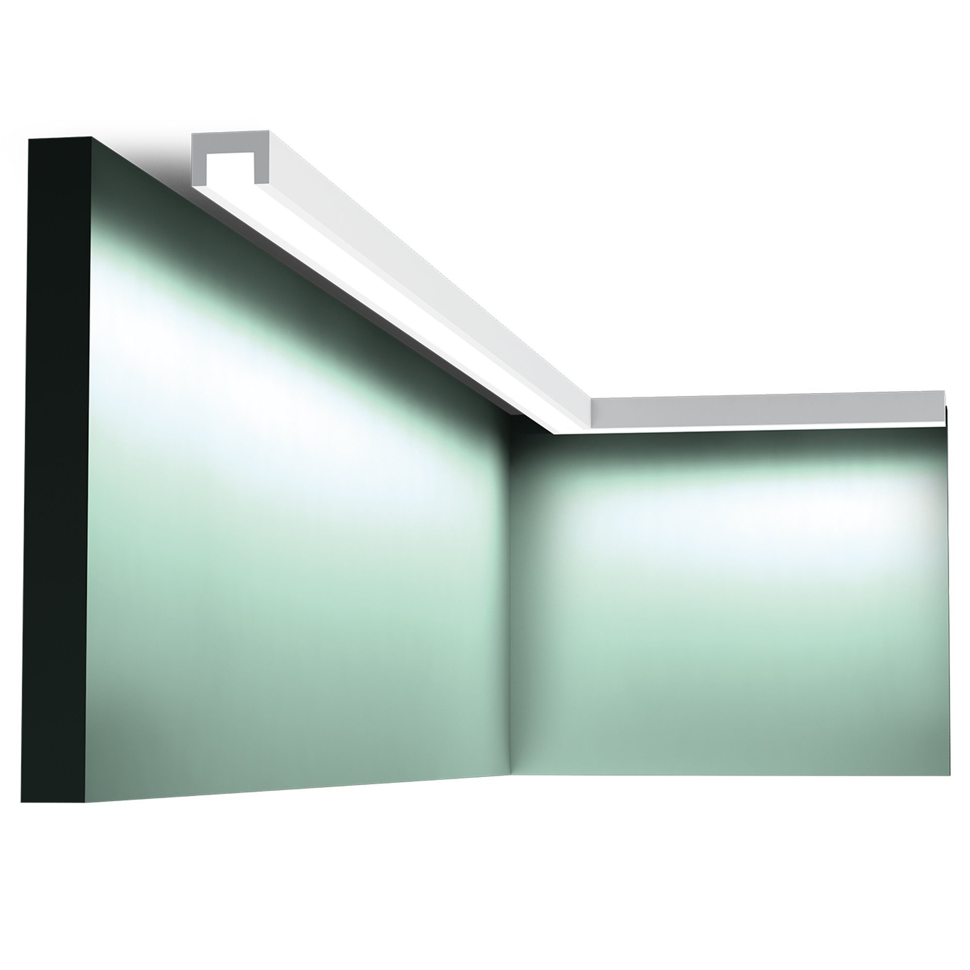 Orac Decor Deckenprofil LED Stuckleiste CX190 Orac Decor Lichtleiste LED Leiste 2 Meter (1-St), Einsatzort: Innenraum & Feuchträume & Fassade