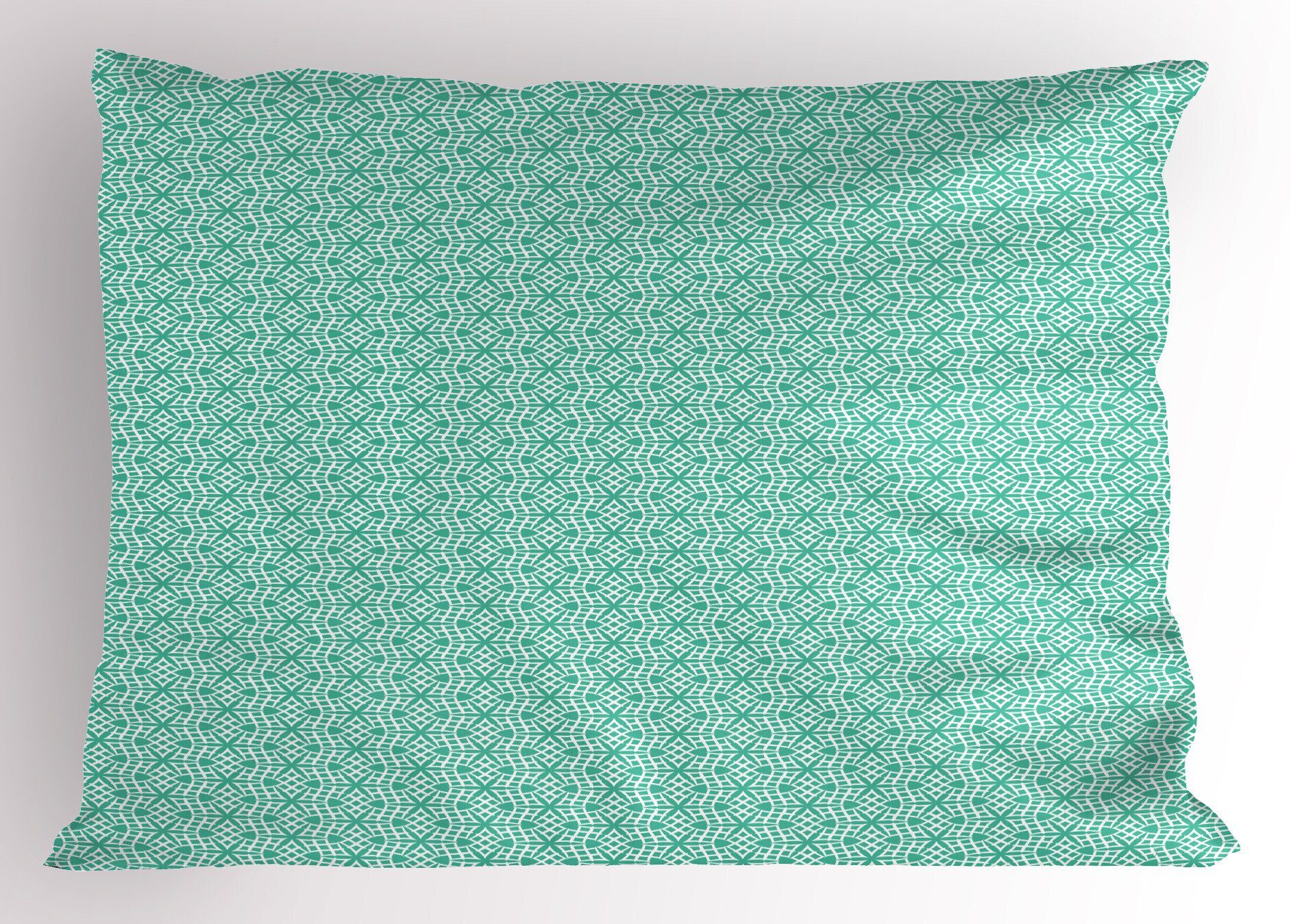 moderne Abakuhaus Gedruckter Kissenbezug, Aqua-Damast Standard Size Kissenbezüge (1 Monochrome Stück), Dekorativer King