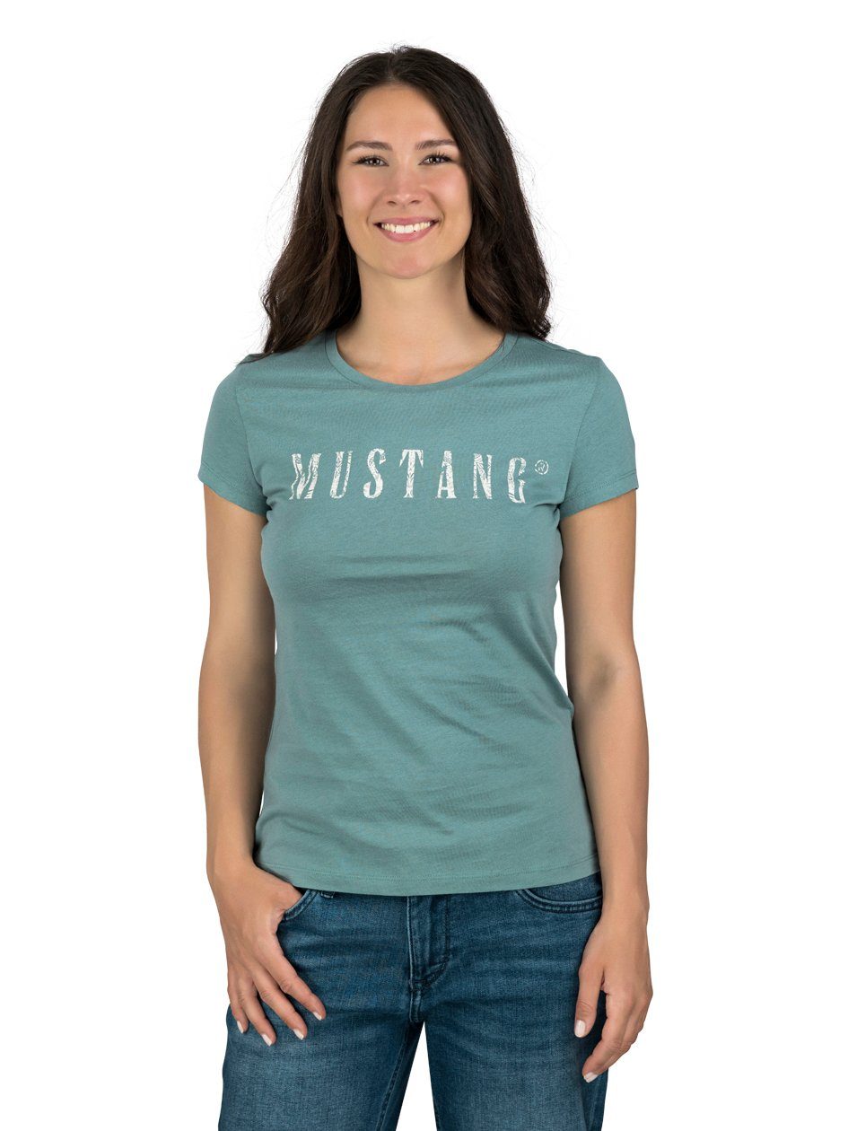 MUSTANG T-Shirt Damen Logo Printshirt Alexia C Logo Slim Fit (1-tlg) Basic günstig online kaufen