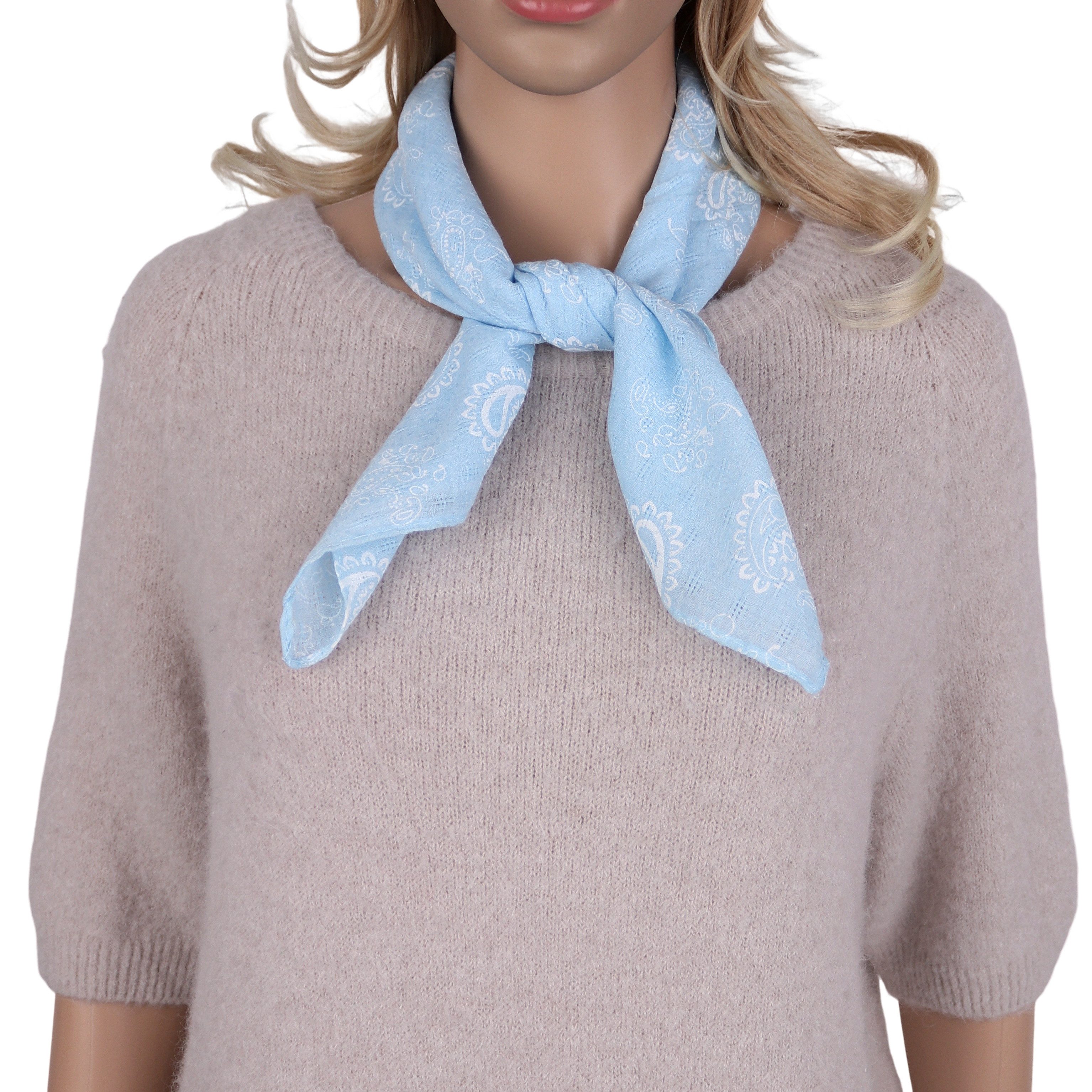 MIRROSI Nickituch ierecktuch ca. 60 × 60 cm, wunderschönes Paisley-Muster, Damen Halstuch ideal für Frühling, Sommer oder Herbst