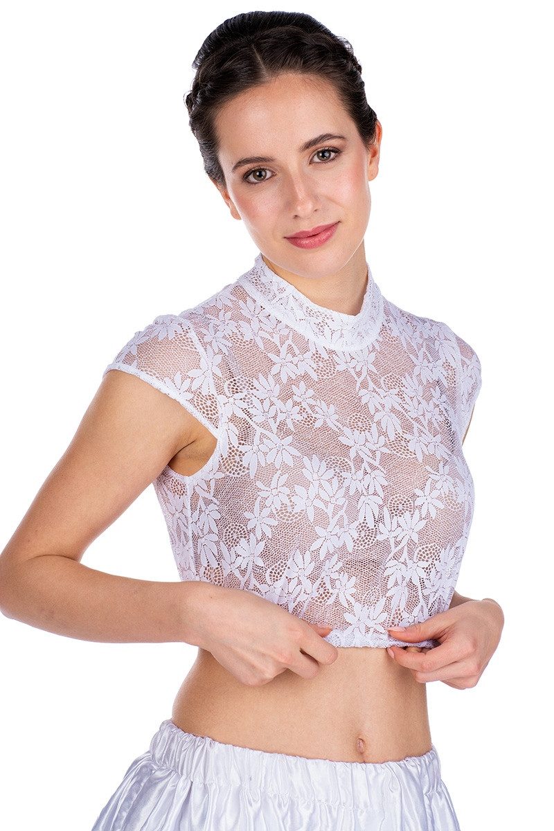 Dirndlbluse Dirndlbluse - BABSI FA - rauchblau, weiß