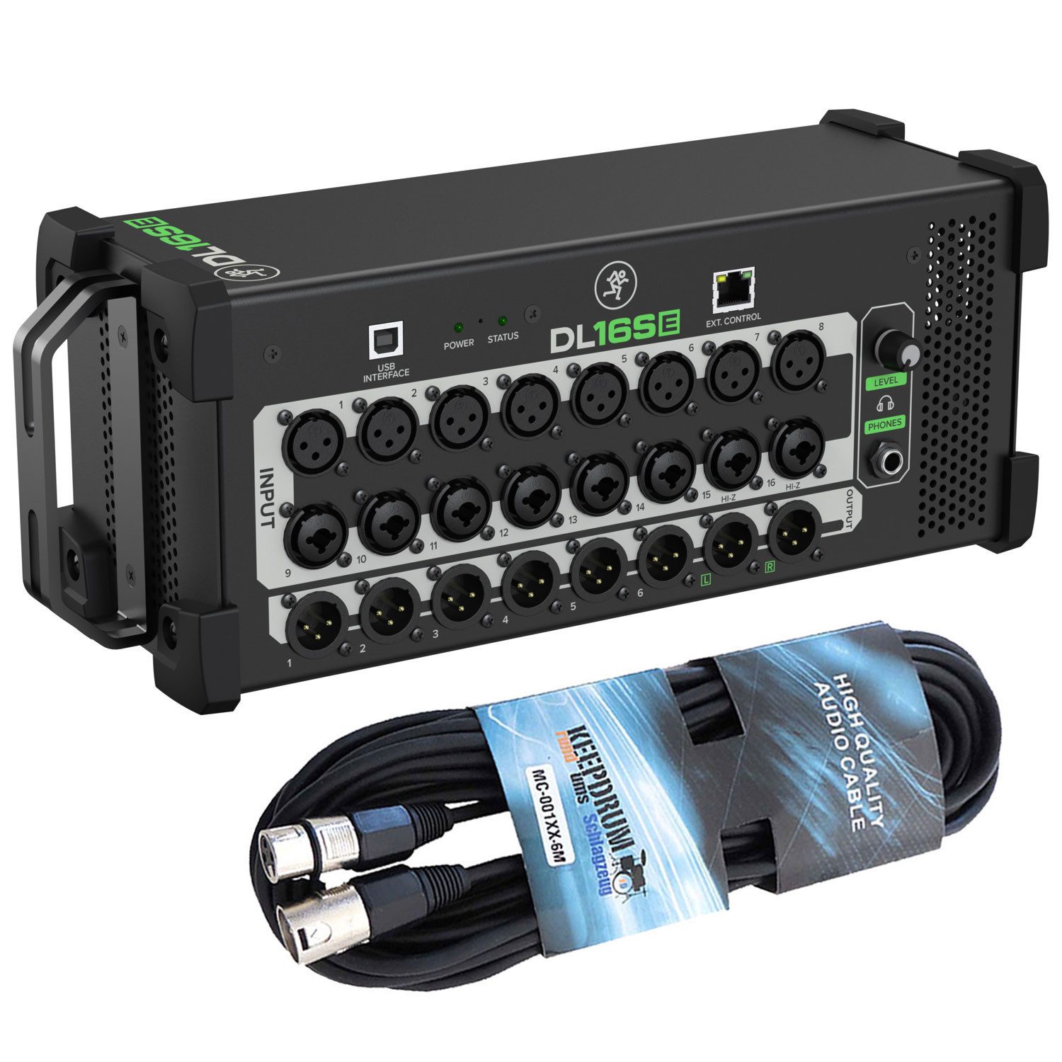 Mackie Mischpult DL16SE Digitaler Rack Mixer mit XLR-Kabel Digitales Aufnahmegerät
