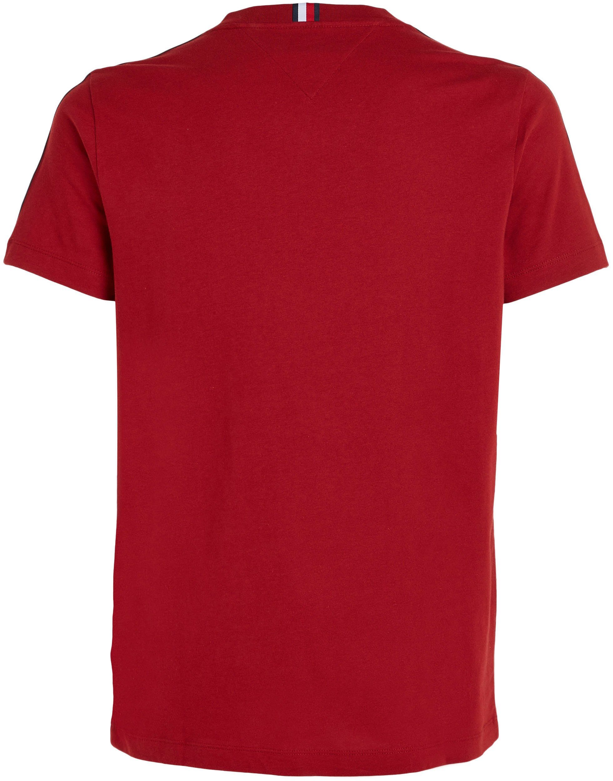 TAPE seitlichem Hilfiger PREP Tommy Logotape TEE mit T-Shirt rot