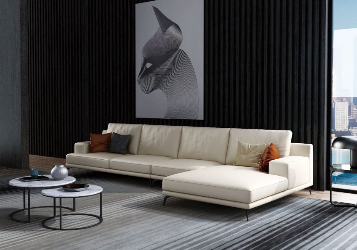 Xlmoebel Ecksofa Moderne L-Form Couch mit gemütlicher Polsterung in stilvollem Design, Hergestellt in Europa