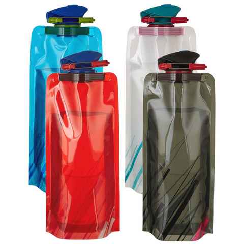 scarlet products Trinkflasche, Set mit 4 Flaschen; BPA-frei; flexibel, rollbar