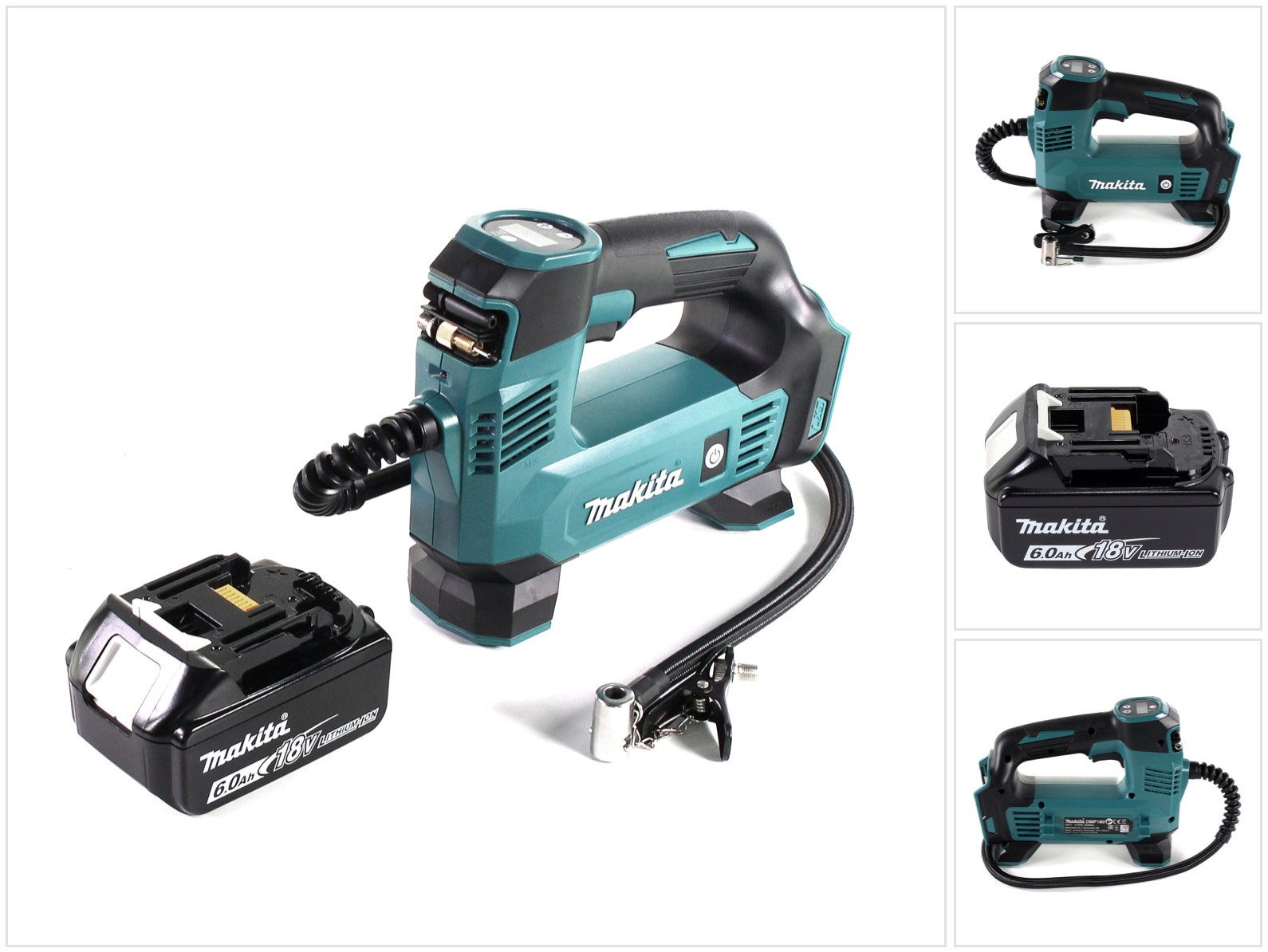 Makita Akku-Handkompressor DMP 180 G1 Akku Kompressor 18 V 8,3 bar 1x Akku 6,0 Ah - ohne Ladeger