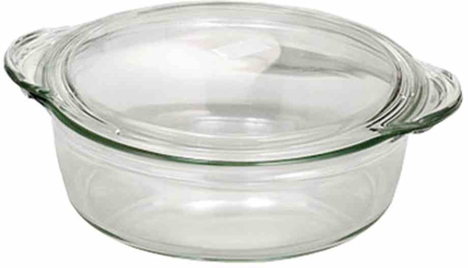 SIMAX Schüssel, Glas, mit Deckel, rund, 3,5 Liter, Glasklares Kochgeschirr aus feuerfestem Glas