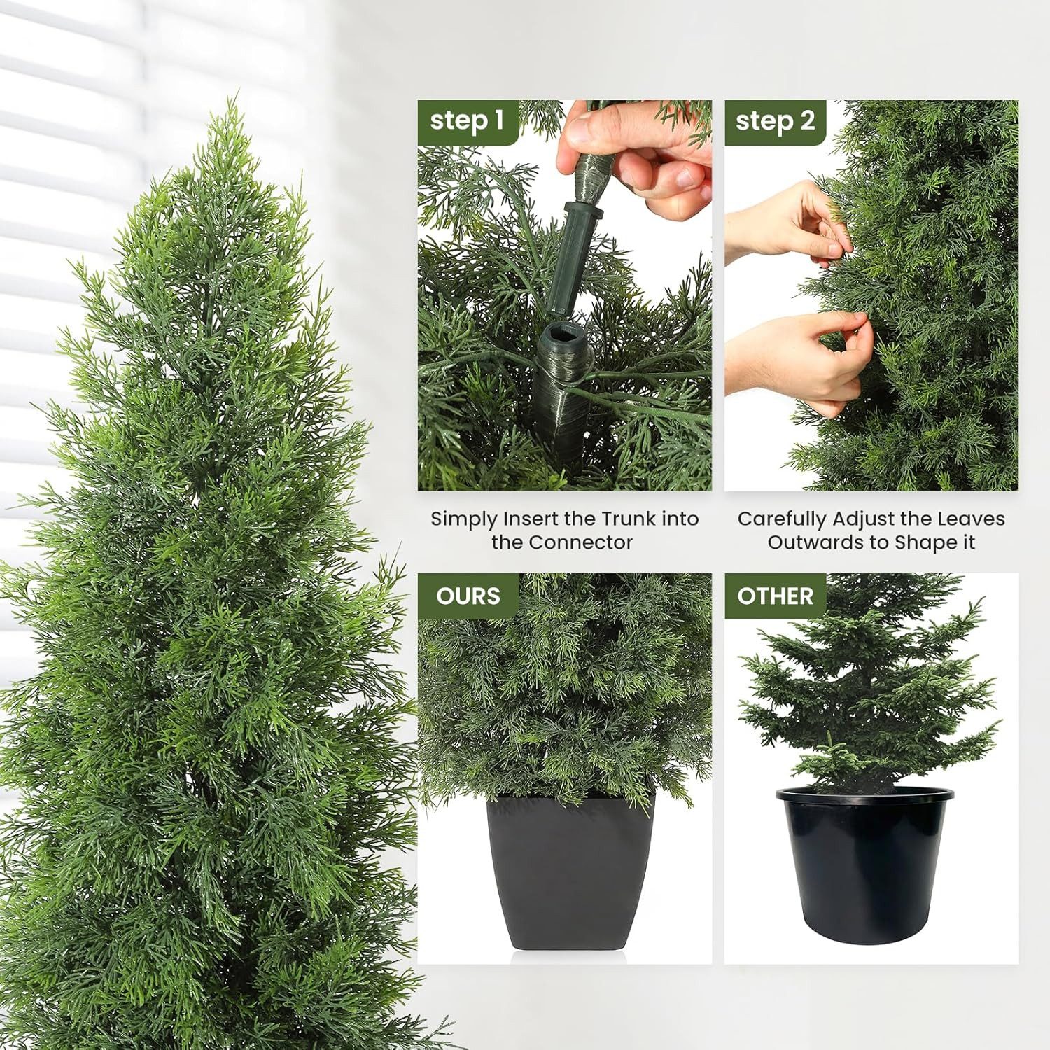 Kunstbaum Simulierter Tannenbaum 2er-set für Haustür günstig online kaufen