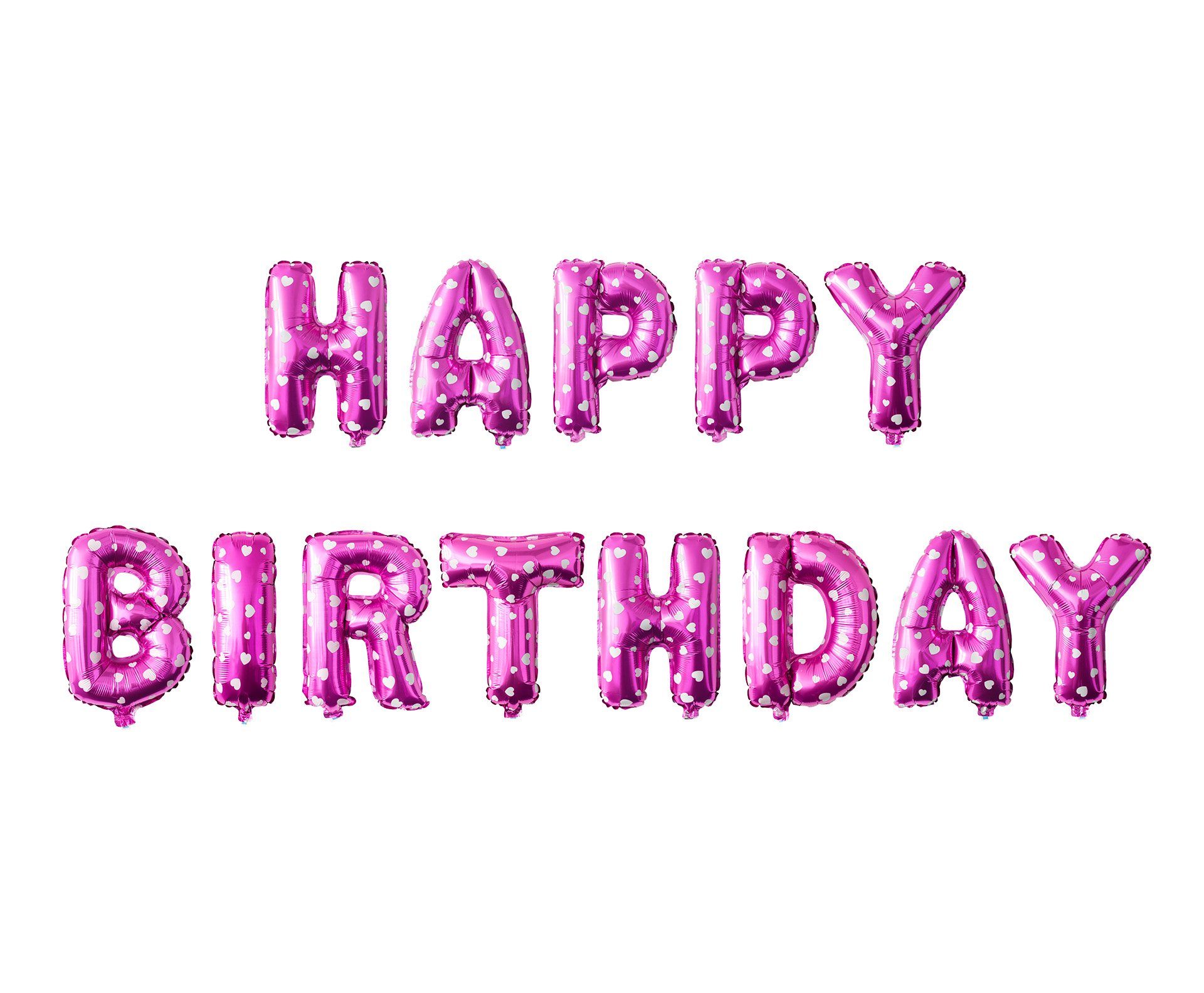 MyBeautyworld24 Folienballon »Folienballon „Happy Birthday“ in der Farbe  pink mit Herzen Heliumballon Luftballon Party Hochzeit Kindergeburtstag  Geburtstag Deko 40 cm«