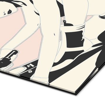 Posterlounge XXL-Wandbild dolceQ, Faster, Pussy Cat, Wohnzimmer Mid-Century Modern Illustration