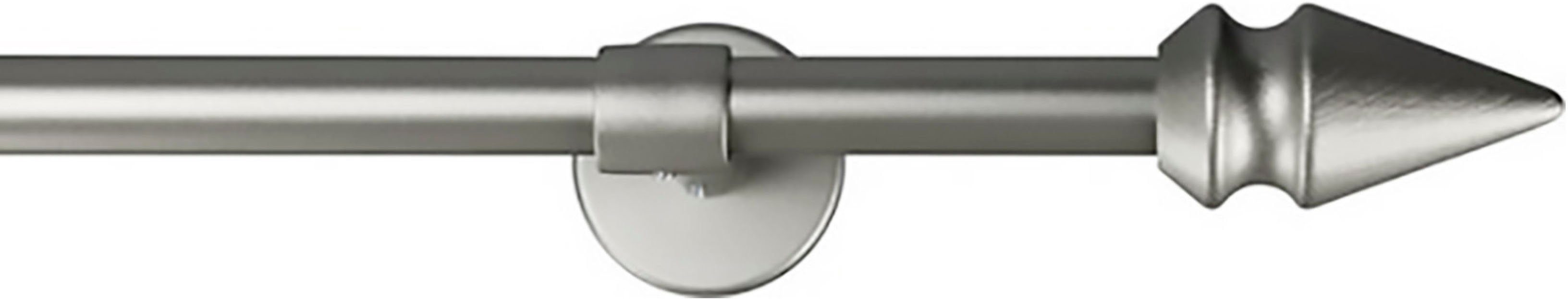 GARESA Gardinenstange SPYRNA, Ø 16 mm, 1-läufig, Wunschmaßlänge, mit Bohren, verschraubt, Holzwerkstoff, Metall, Vorhanggarnitur, verlängerbar, Spitze, ohne Ringe