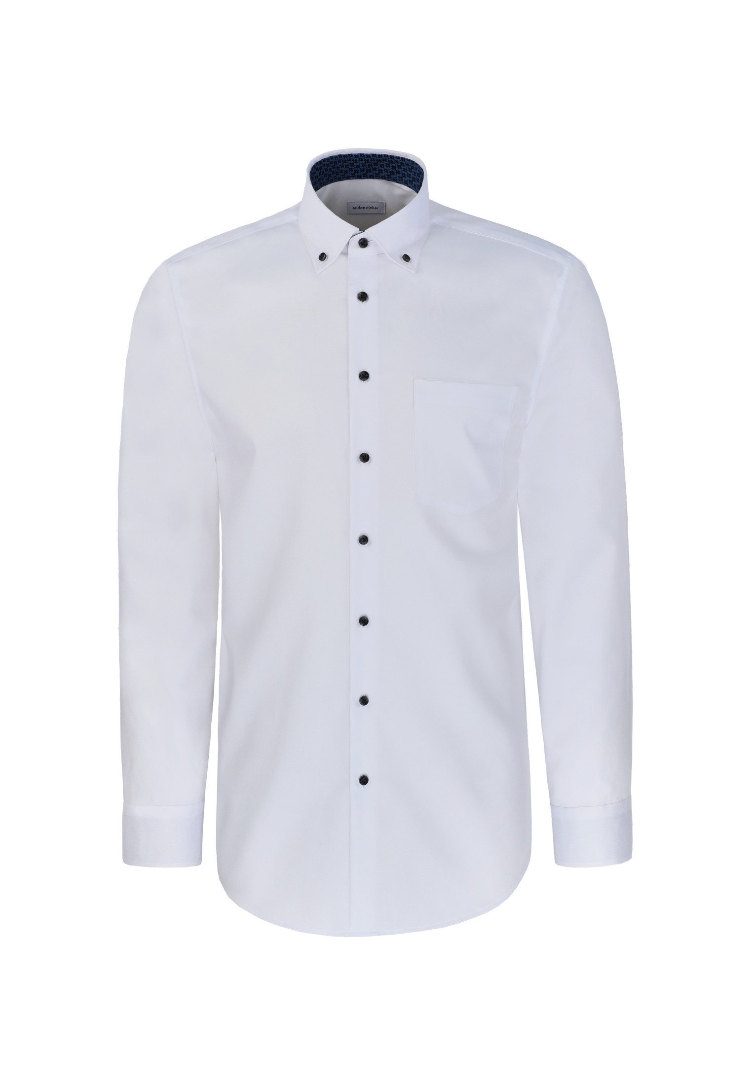 seidensticker Businesshemd Schwarze Rose Regular 1/1 Button-Down-Kragen Uni