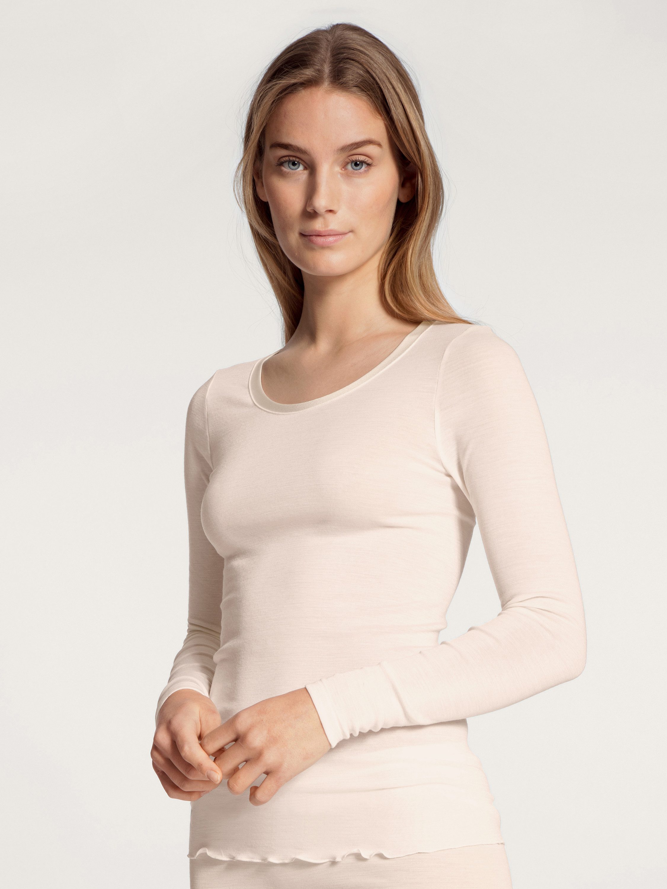 CALIDA Unterziehshirt True Confidence Damen (1-St) aus Wolle-Seide, Feinripp, temperaturausgleichend, geruchshemmend