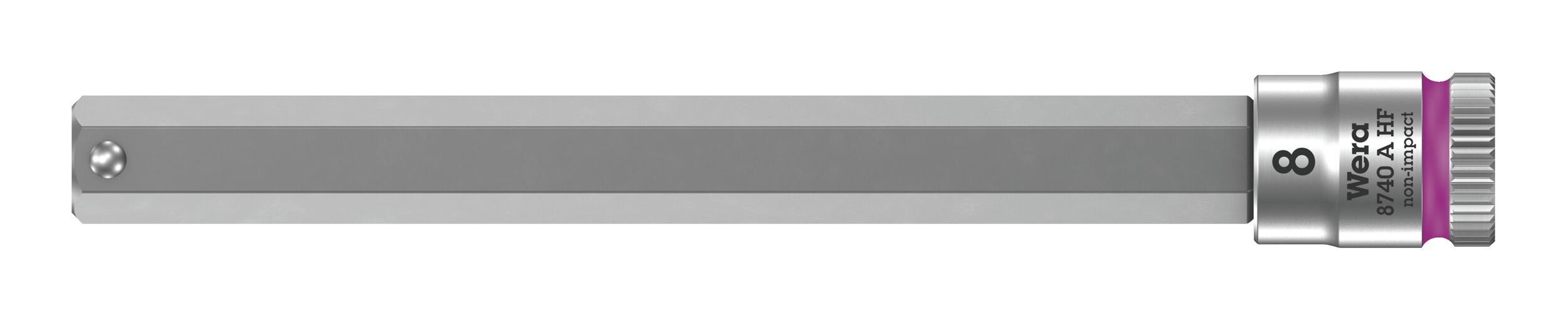 Wera Steckschlüssel, Schraubendrehereinsatz 1/4" Innensechskant m. Haltefunktion 8 x 100 mm