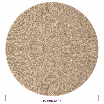 Teppich Teppich 90 cm Jute-Optik Innen und Außen, vidaXL, Runde