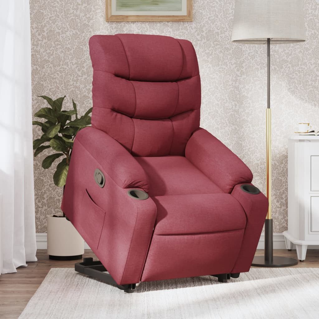 furnicato Massagesessel Relaxsessel mit elektrischer Aufstehhilfe, 75,5x93x99,5 cm, Weinrot (1-St)